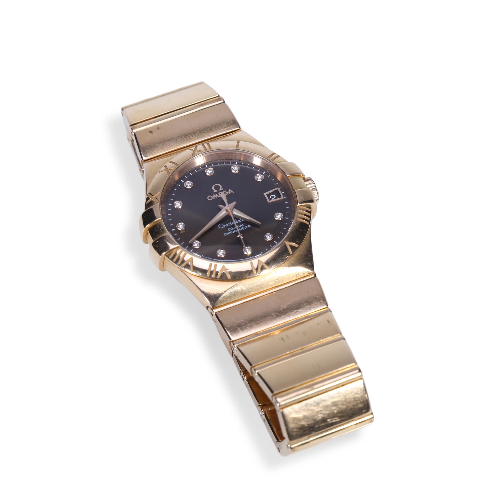 OMEGA CONSTELLATION FULL 18K GOLD WATCH WITH DIAMOND HOUR MARKERS (1 of 4)