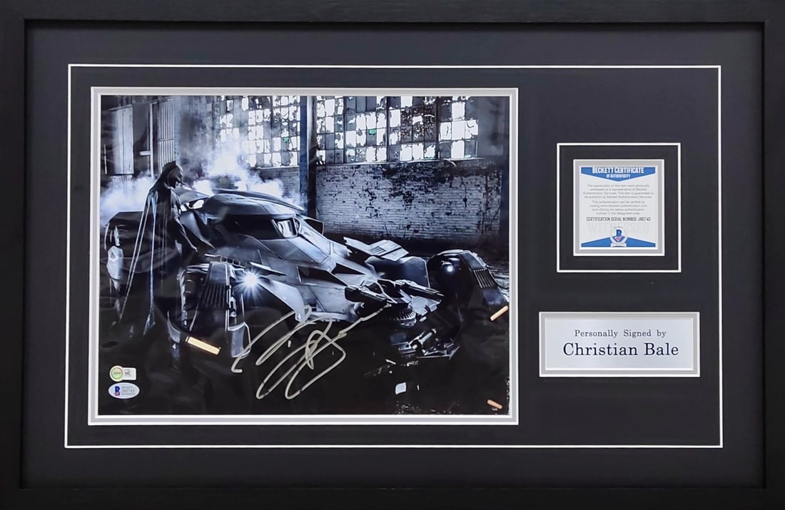 CHRISTIAN BALE, SIGNED PHOTOGRAPH, WITH OFFICIAL BECKETT COA: Name Christian Bale, Signed Photograph, with Official Beckett COA Dimensions