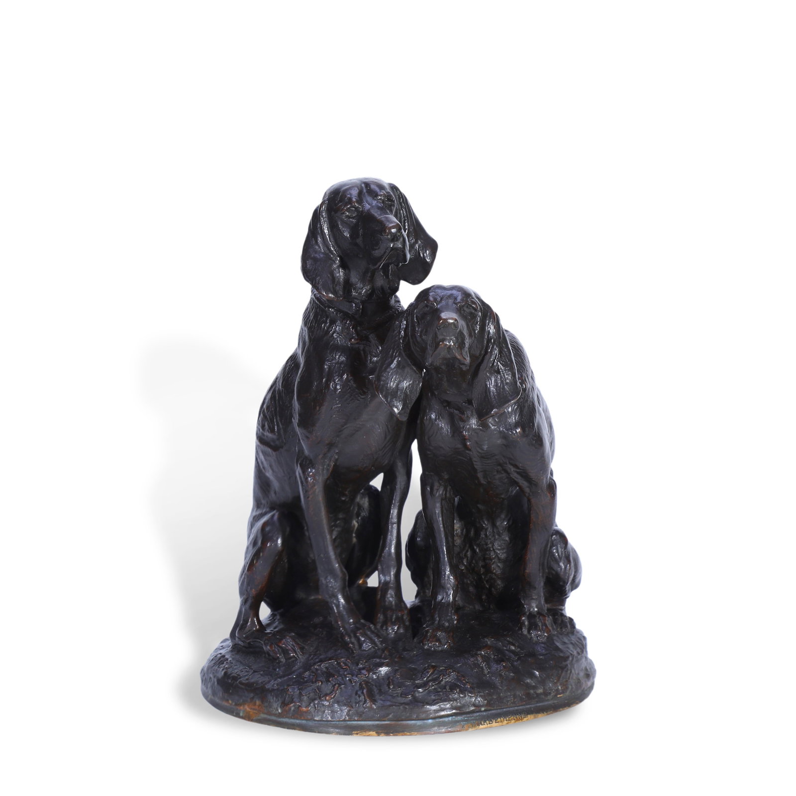 BRONZE SCULPTURE OF TWO HOUNDS BY EMMANUEL FR?MIET, MASTER OF FRENCH ANIMALIER SCULPTURE, 19TH (1 of 5)