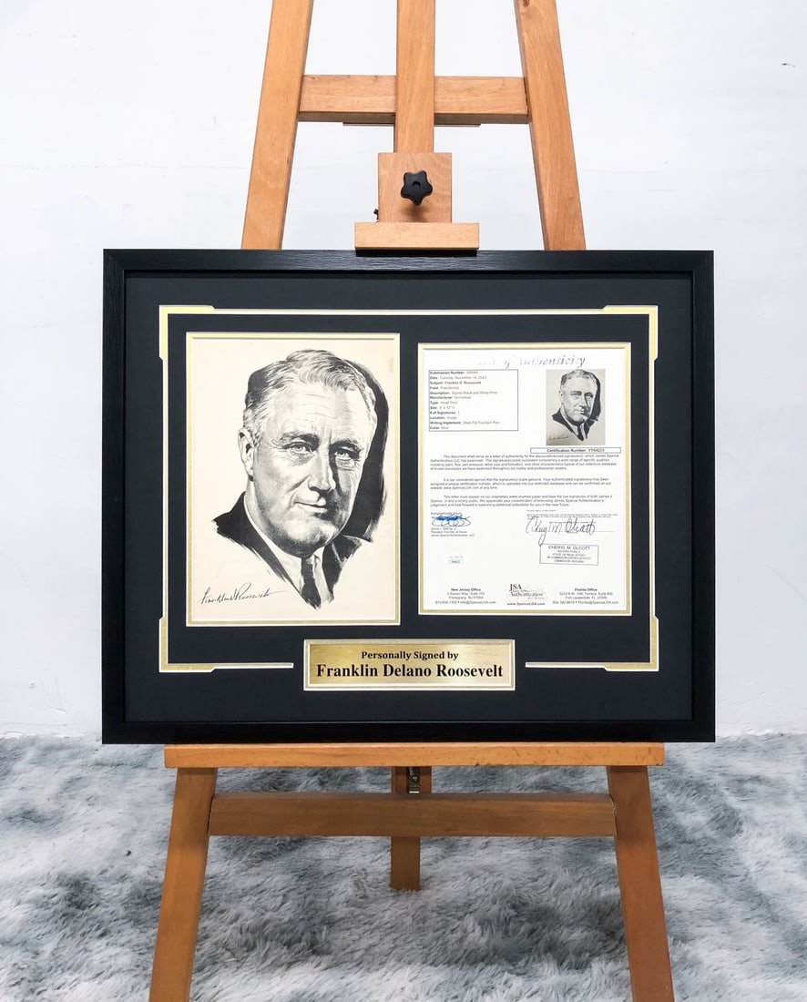 1943 PRESIDENT FRANKLIN D. ROOSEVELT SIGNED PORTRAIT PHOTOGRAPH, JSA AUTHENTICATED (1 of 2)