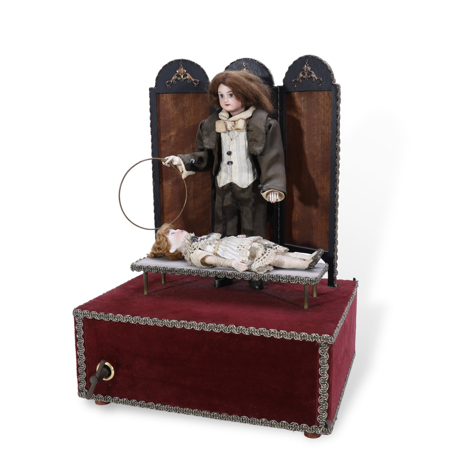 19TH CENTURY MUSICAL AUTOMATON OF MAGICIAN PERFORMING RING ILLUSION (1 of 9)