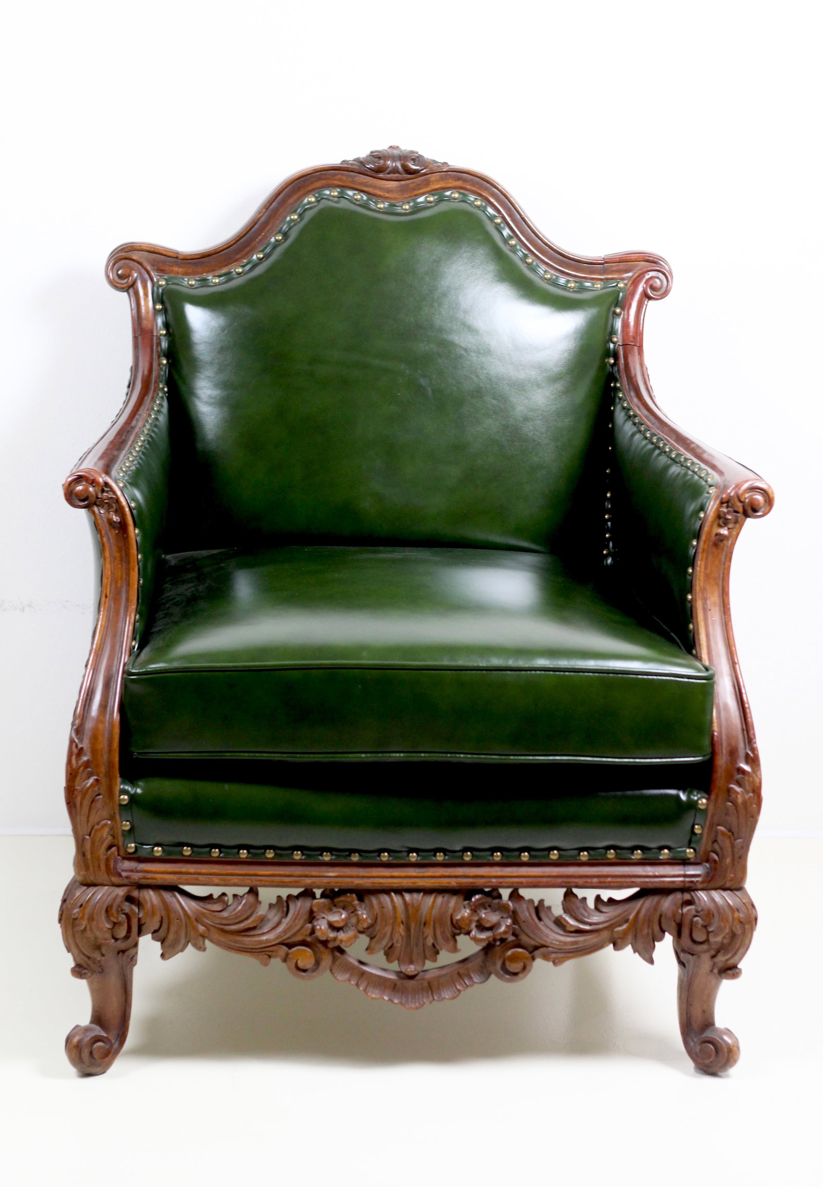 EARLY 20TH CENTURY LOUIS PHILIPPE STYLE SINGLE LEATHER SOFA (1 of 8)