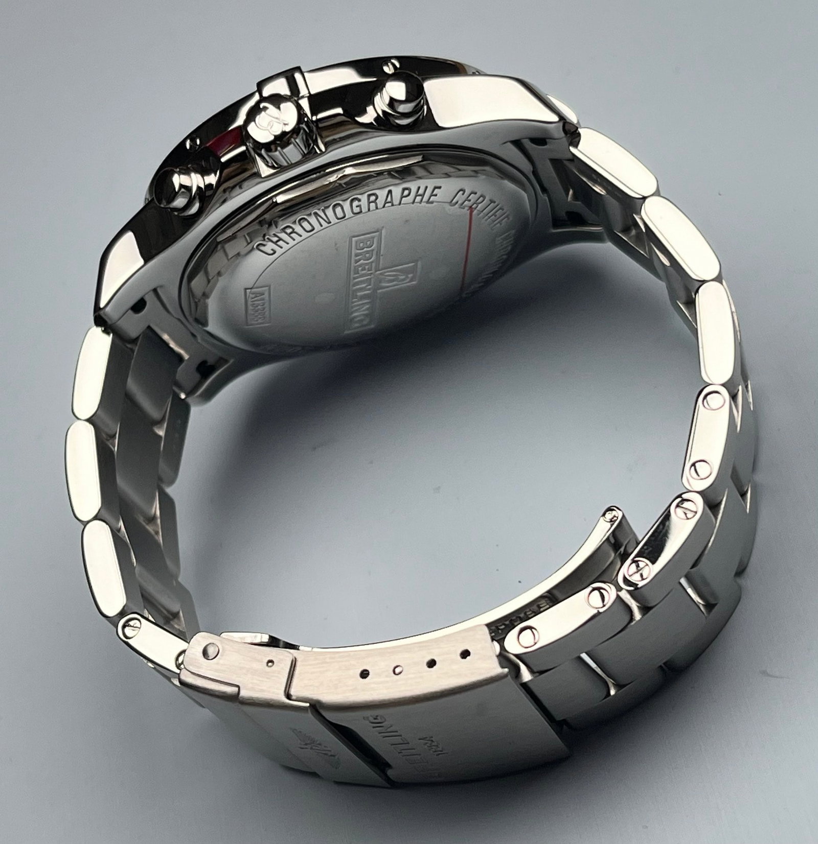 BREITLING PANDA DIAL WATCH: Breitling Panda Dial Automatic Mechanical Watch, 44mm Case Diameter, Stainless Steel, Baton Index Markers with Luminous Coating, 200-Meter Water Resistance, Date Display, Chronograph Function
