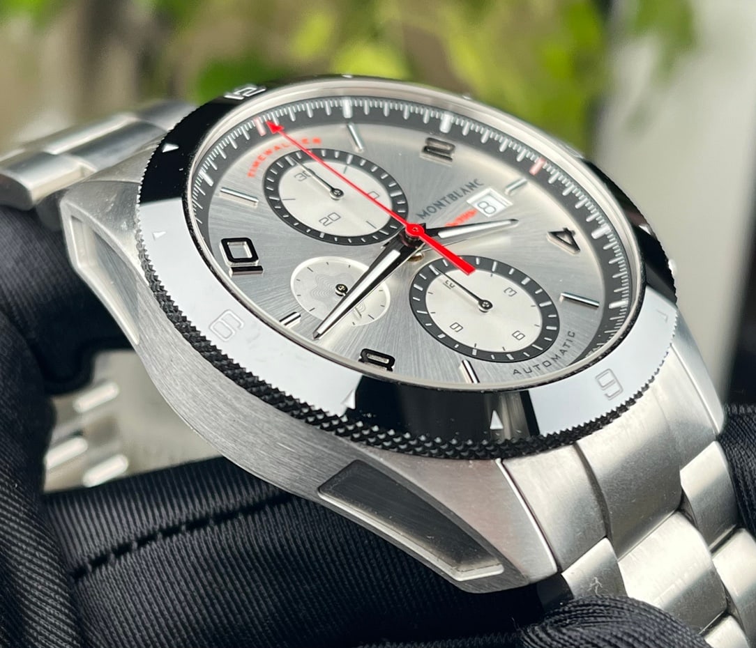 MONTBLANC - TIMEWALKER WATCH: Breitling Panda Dial Automatic Mechanical Watch, 44mm Case Diameter, Stainless Steel, Baton Indexes with Luminous Markers, 200-Meter Water Resistance, Date Display, Chronograph Function, Mechanical Mo