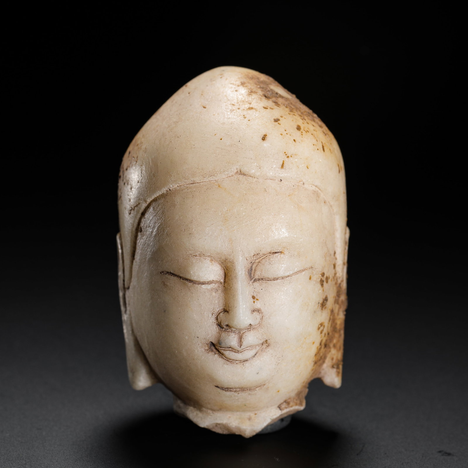 WHITE MARBLE BUDDHA HEAD STATUES (1 of 6)