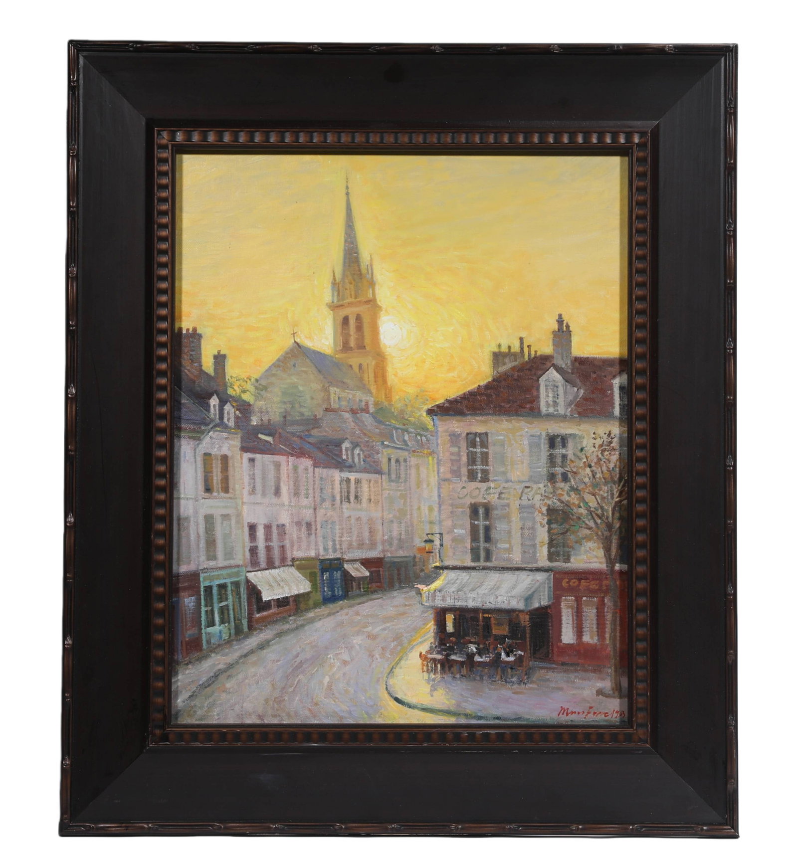 MAXIME MAUFRA (FRANCE 1861-1918)ATTRIBUTED TO,OIL ON CANVAS, ORIGINAL PERIOD FRAME: H:49cm (19.29 in)W:39cm (15.35 in)H:79cm (31.10 in)W:59cm (23.23 in) Maxime Maufra (1861-1918)Renowned French Impressionist, student of Charles Leduc, inspired by J.M.W. Turner in Britain. He met Paul