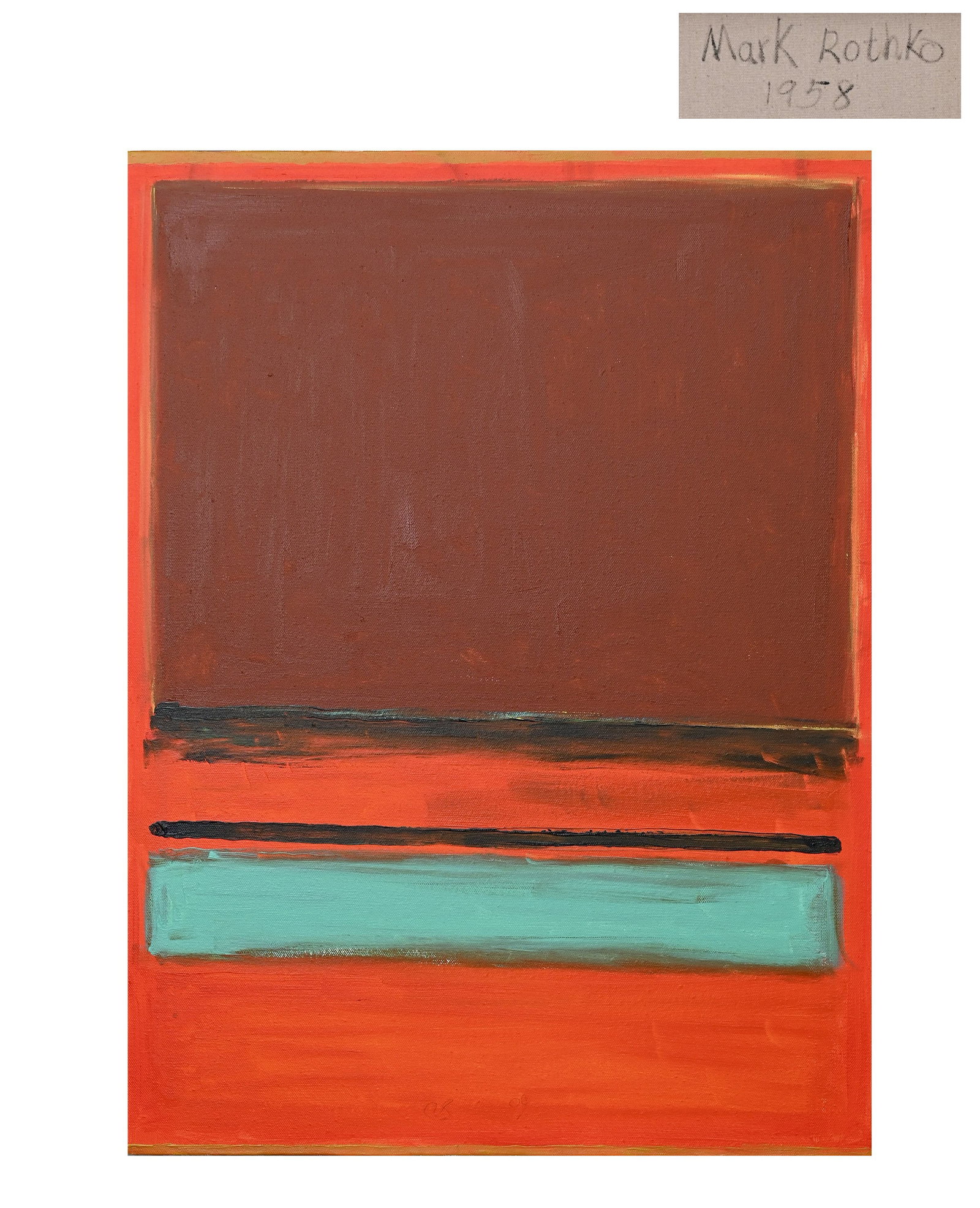 MARK ROTHKO(AMERICA1903-1970),ATTRIBUTE TO,ACRYLIC ON CANVAS: Image size:Height:80cm (31.50in), Width:60cm (23.62in)The work retains original canvas and period frame with natural signs of age. The painting surface is clean and stable, without visible tear, hole,