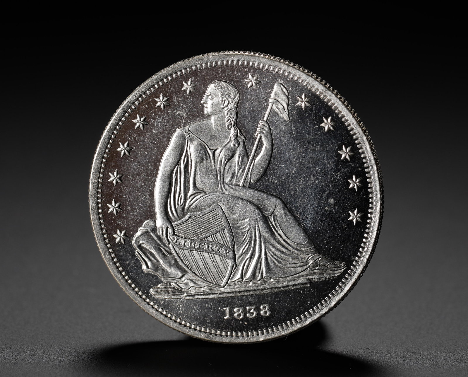 1838 AMERICAN SEATED STATUE OF LIBERTY SILVER COIN