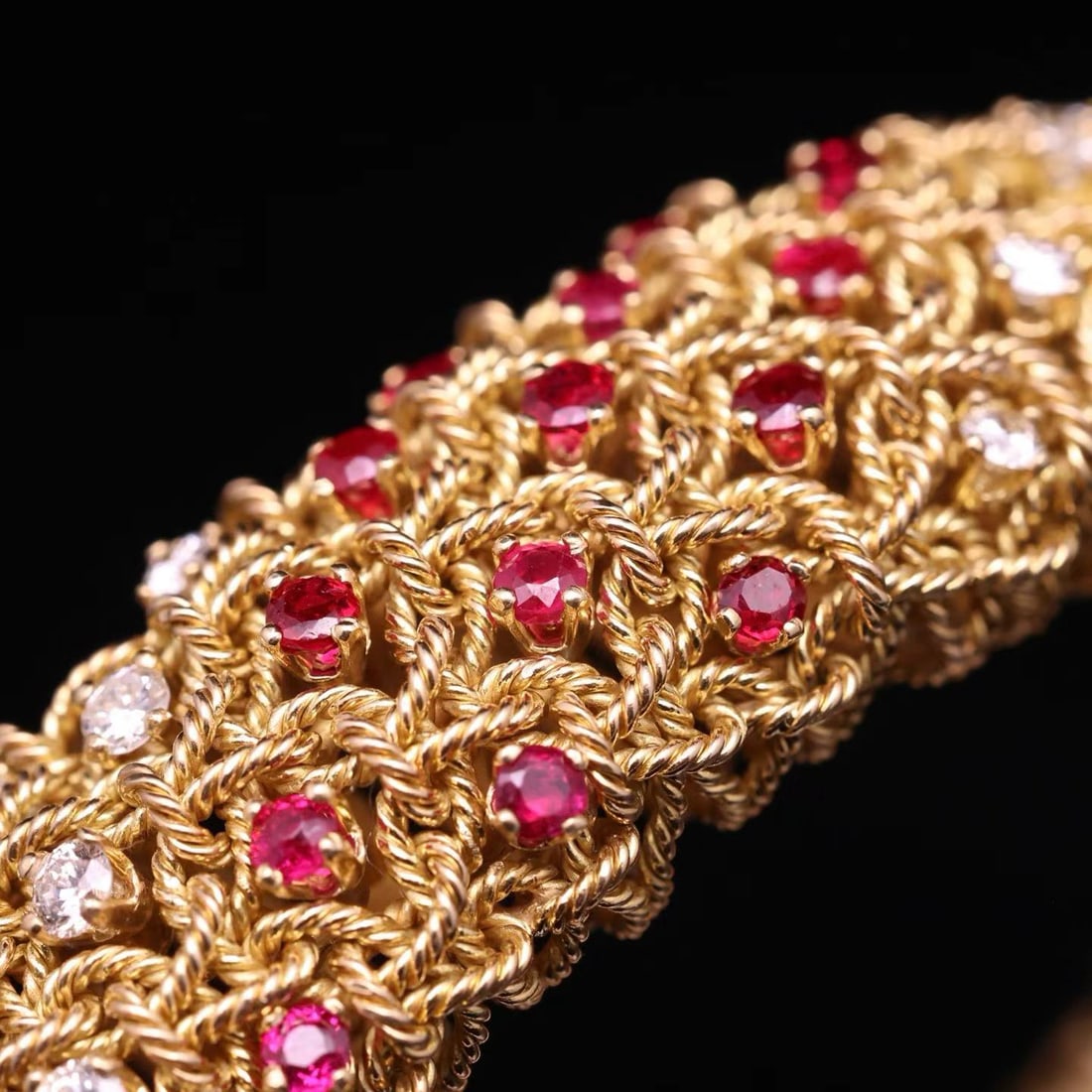 BOUCHERON 18K RUBY DIAMOND BRACELET - 2