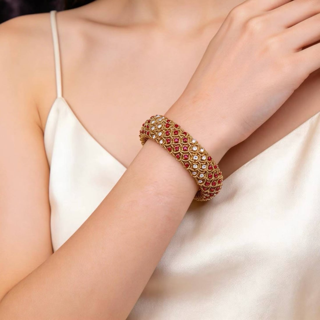 BOUCHERON 18K RUBY DIAMOND BRACELET - 3
