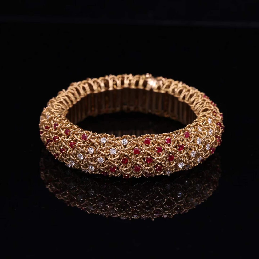 BOUCHERON 18K RUBY DIAMOND BRACELET - 4