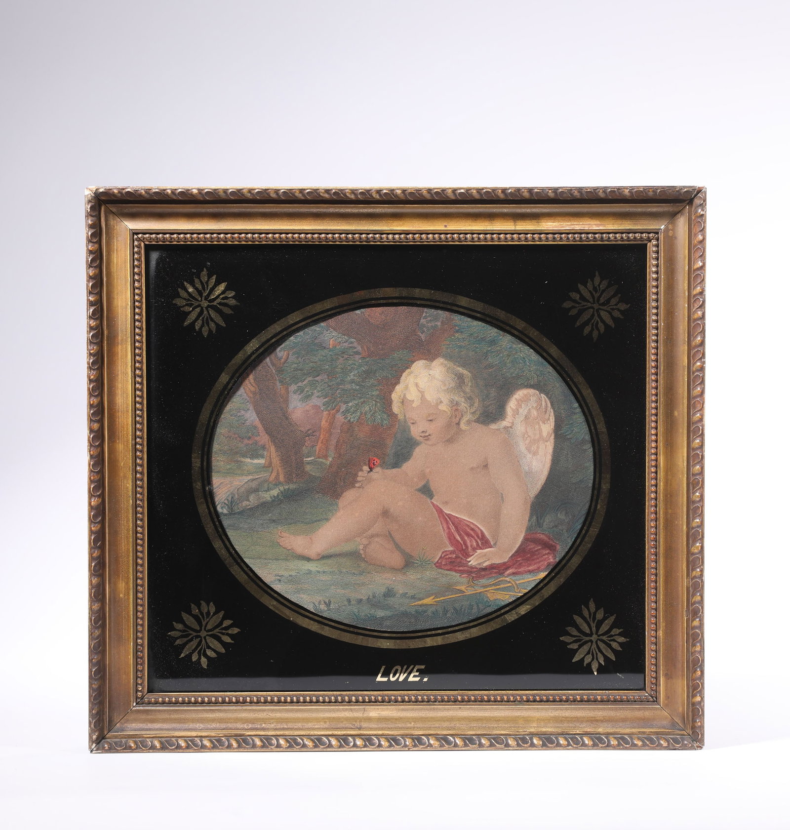 ??LOVE??, 18TH CENTURY COPPERPLATE ENGRAVING, UNKNOWN: Dimensions: unframed 18cm x 21cm (7.09" x 8.27"); framed 30cm x 33cm (11.81" x 12.99")
