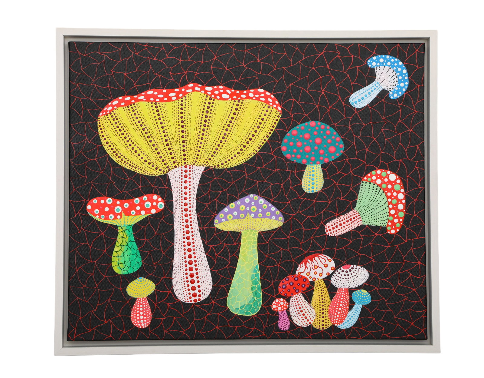 YAYOI KUSAMA (JAPAN, B. 1929),ATTRIBUTE TO,ACRYLIC ON CANVAS ORIGINAL PERIOD FRAME: Height:55cm(21.65in) Width:64cm(25.20in)??Height:59cm(23.23in) Width:68cm(26.77in)The work retains original canvas and period frame with natural signs of age. The painting surface is clean and stable,
