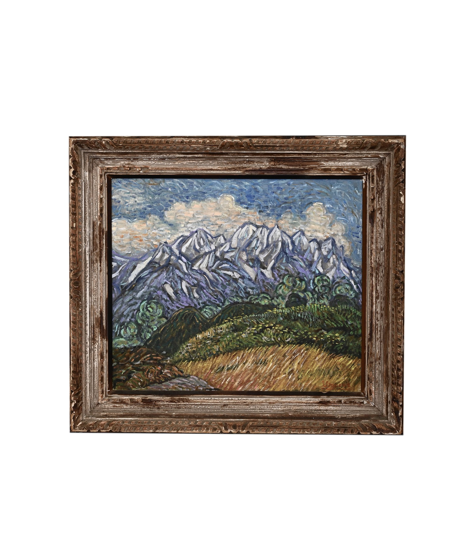 VINCENT VAN GOGH (NETHERLANDS 1853-1890) ATTRIBUTE TO,OIL ON CANVAS: Image size:Height:48cm(18.90in) Width:54cm(21.26in)Outer frame size:Height:60cm(23.62in) Width:70cm(27.56in)The work retains original canvas and period frame with natural signs of age. The painting su