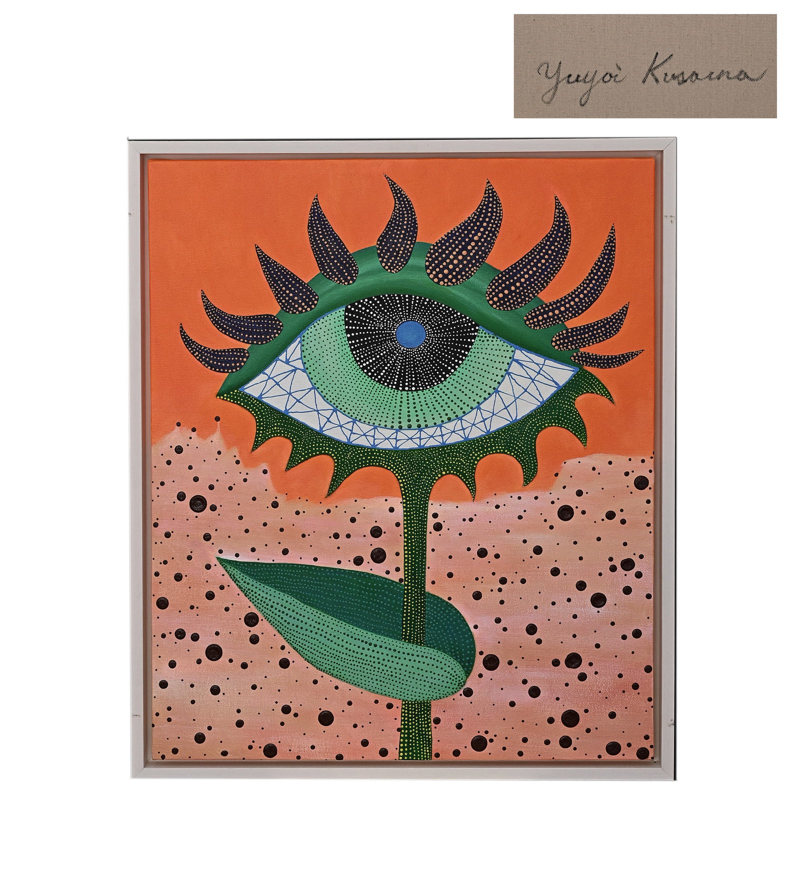 YAYOI KUSAMA (JAPAN, B. 1929),ATTRIBUTE TO,ACRYLIC ON CANVAS: Image size:Height:60cm(23.62in) Width:50cm(19.69in)Outer frame size:Height:64cm(25.20in) Width:54cm(21.26in)The work retains original canvas and period frame with natural signs of age. The painting su