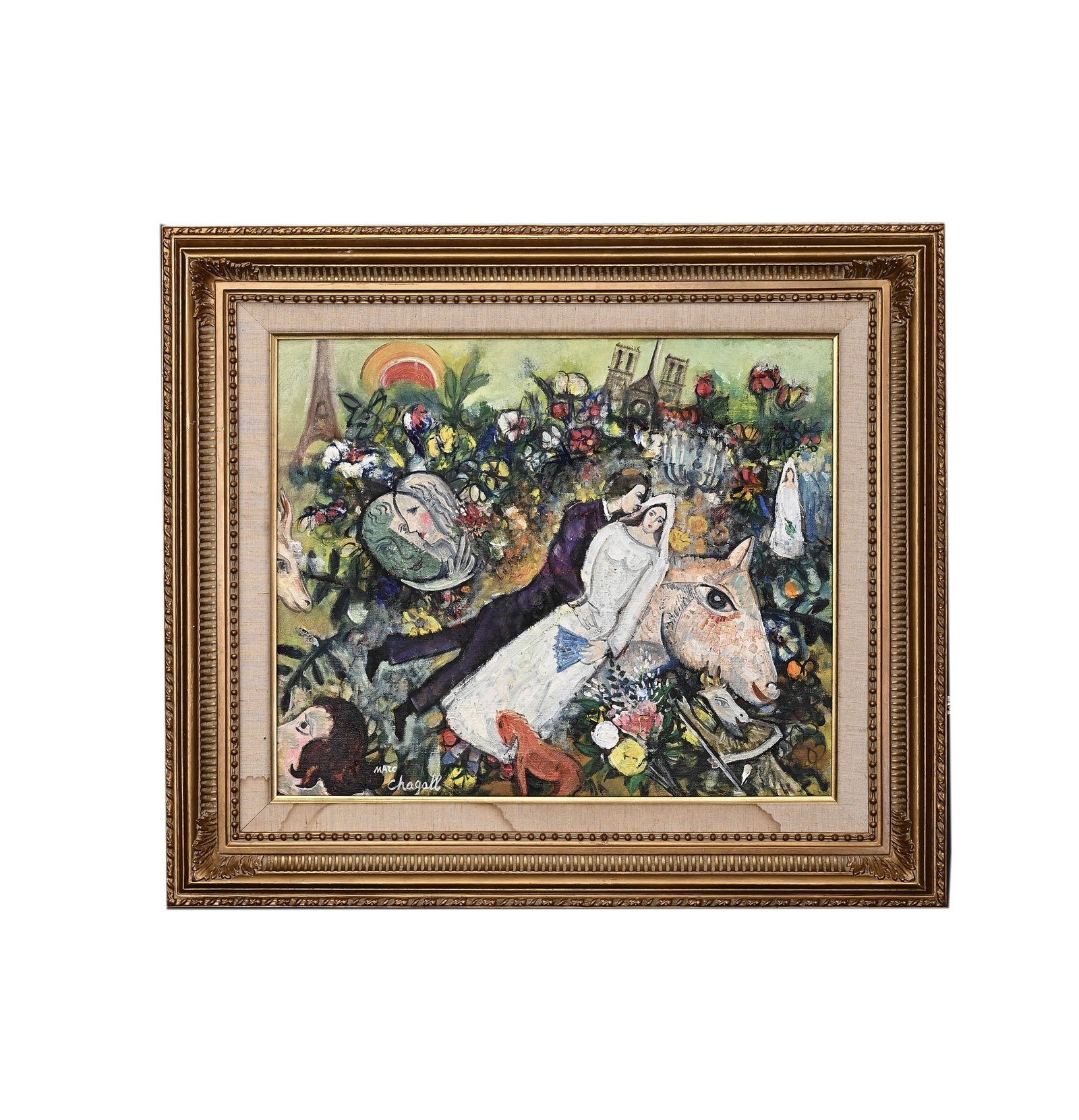 MARC CHAGALL (FRANCE 1887-1985) ATTRIBUTED TO,OIL ON CANVAS (1 of 8)