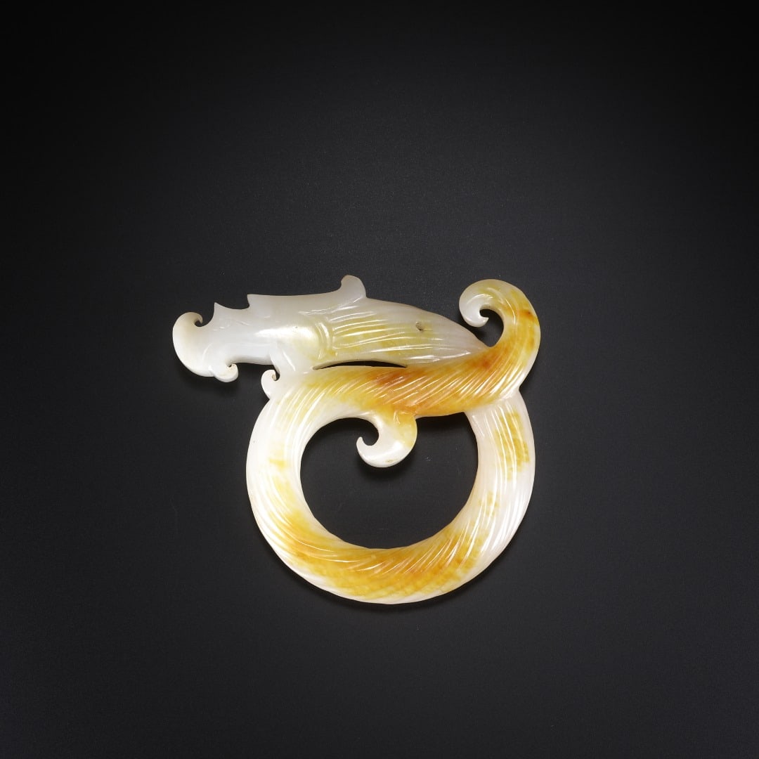 HAN HETIAN JADE DRAGON PENDANT (1 of 9)