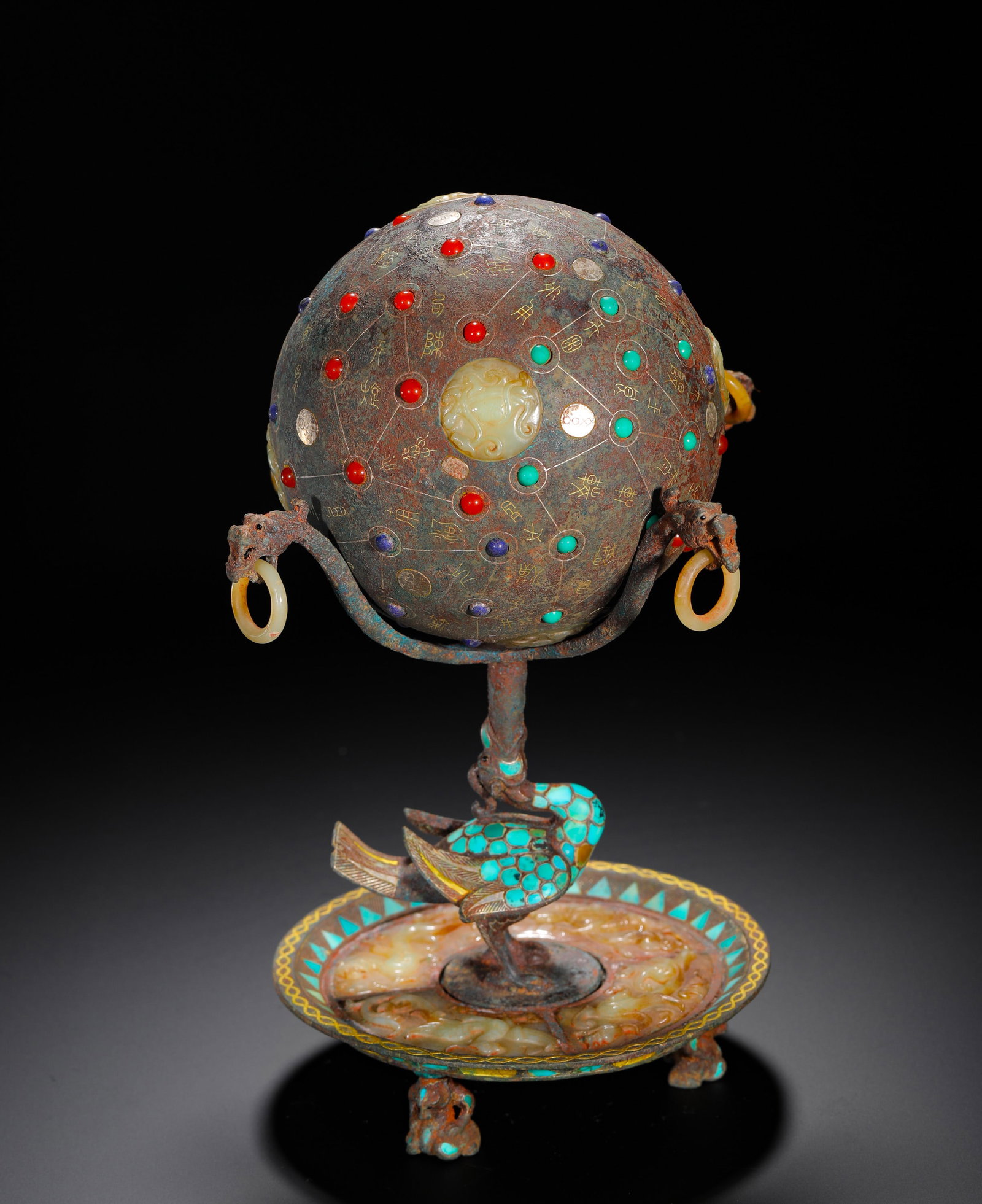 BRONZE OF THE HAN DYNASTY WITH GOLD INLAID AND GOLD INLAID ASTRONOMICAL STAR PATTERN VERMILION BIRD (1 of 20)