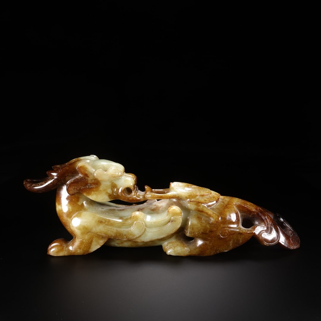 HAN HETIAN JADE HOOK-HEADED BEAST MASTER - 5