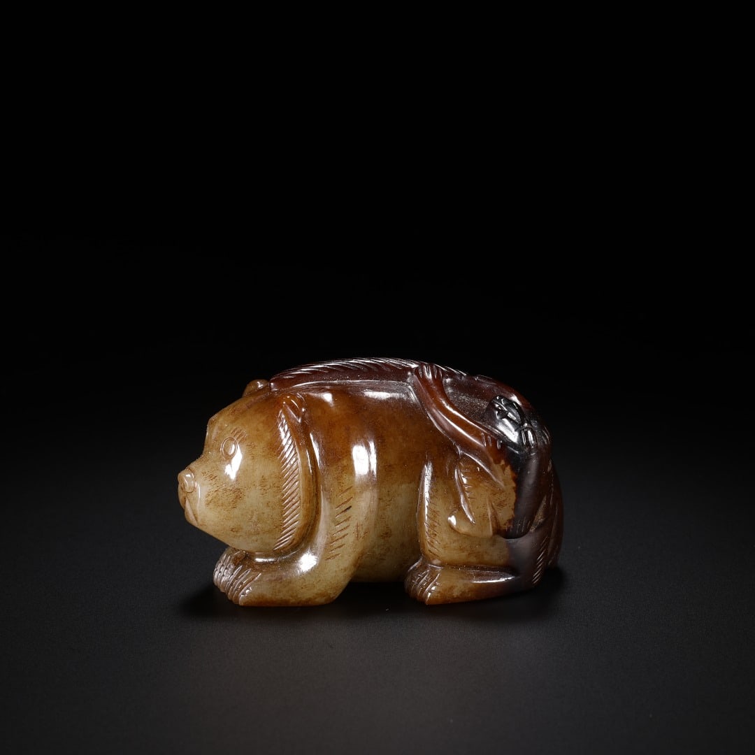HAN HETIAN JADE BEAR HANDLE PIECE (1 of 9)