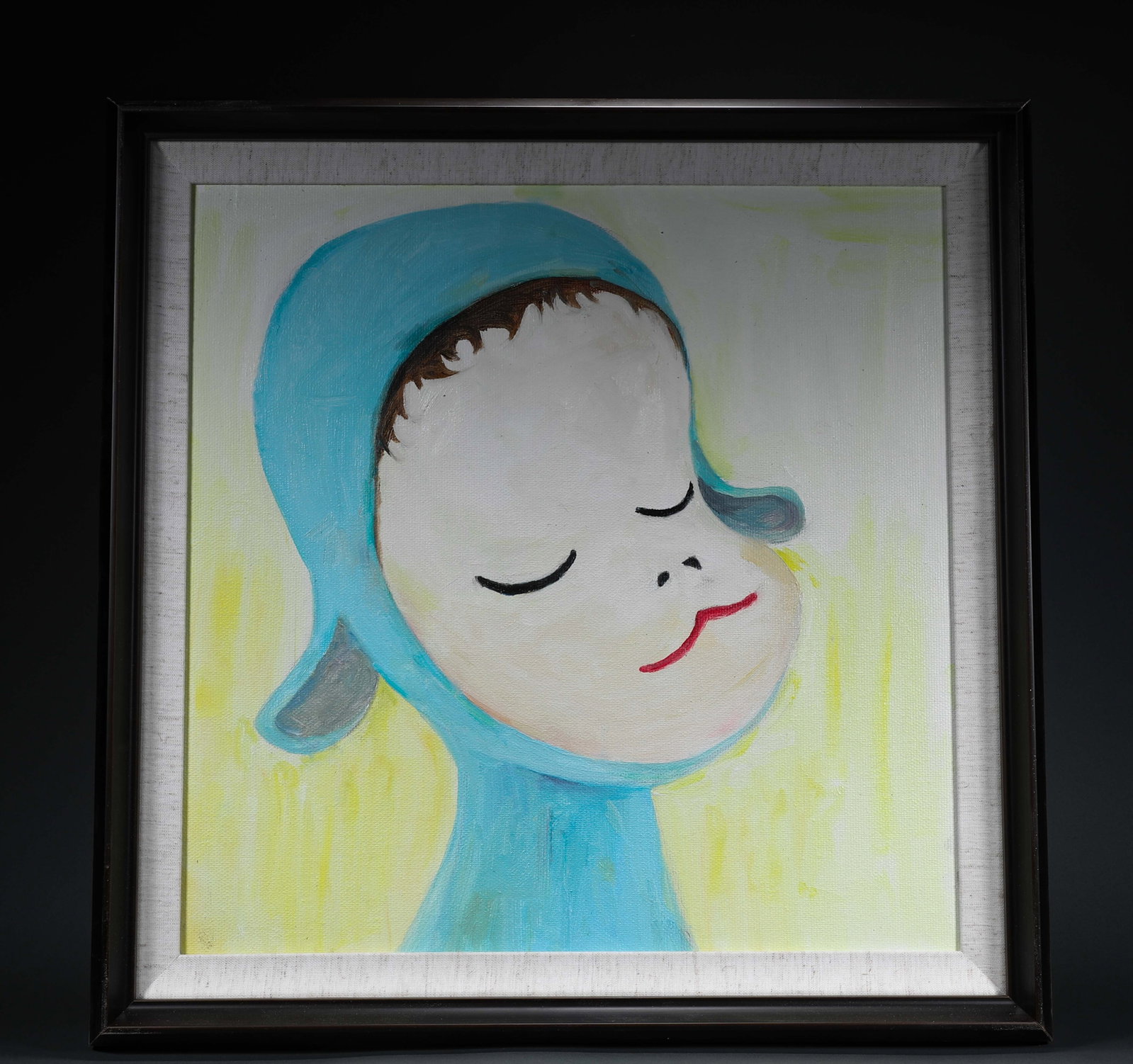 YOSHITOMO NARA (JAPANESE, B. 1959) , ATTRIBUTED TO,OIL ON CANVAS: 38cm (14.96in) *40cm (15.75in), 47cm (18.50in) *48cm (18.90in)