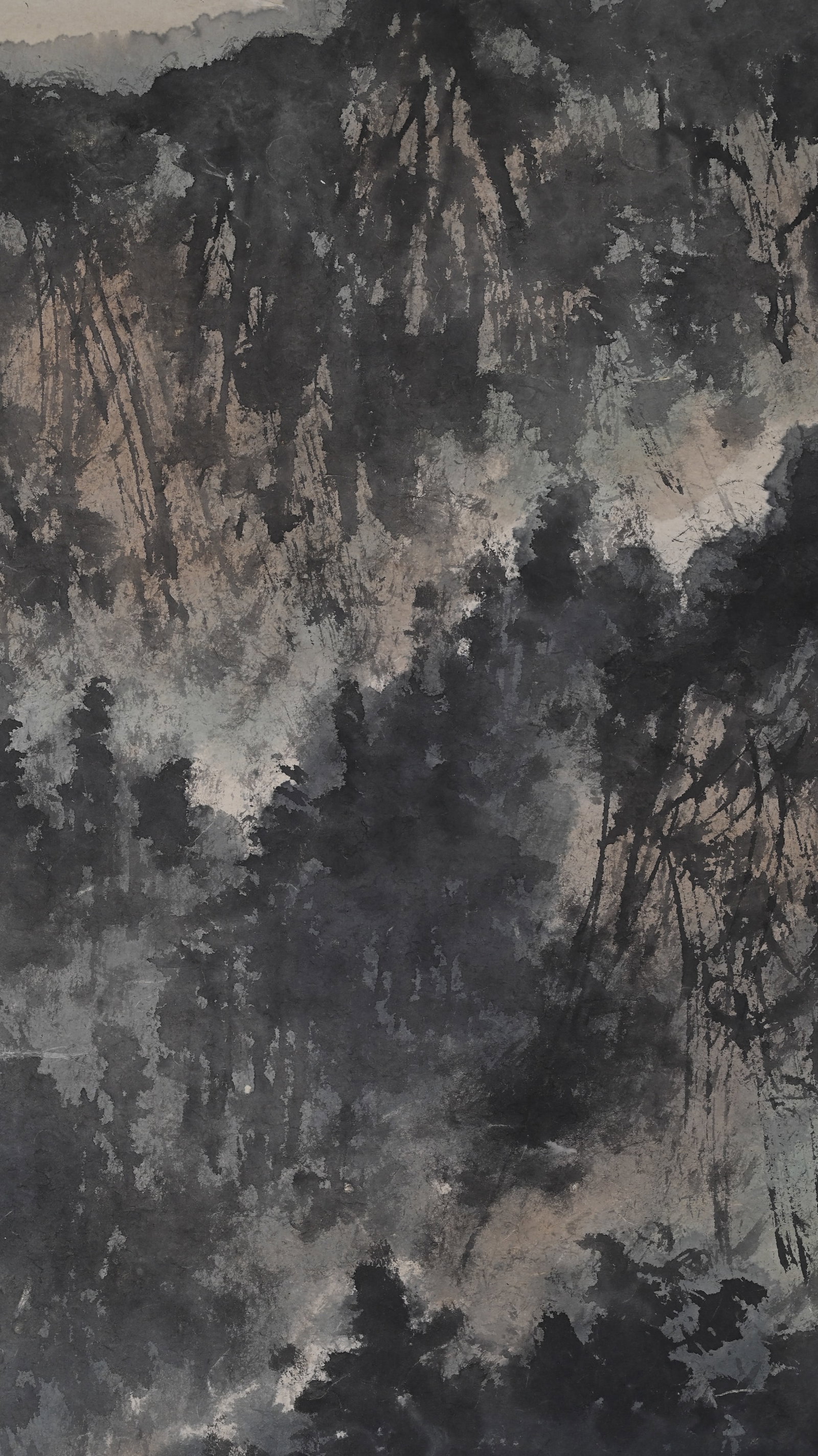 FU BAOSHI'S INK-SPLASHED CLOUD SEA VERTICAL SCROLL - 4