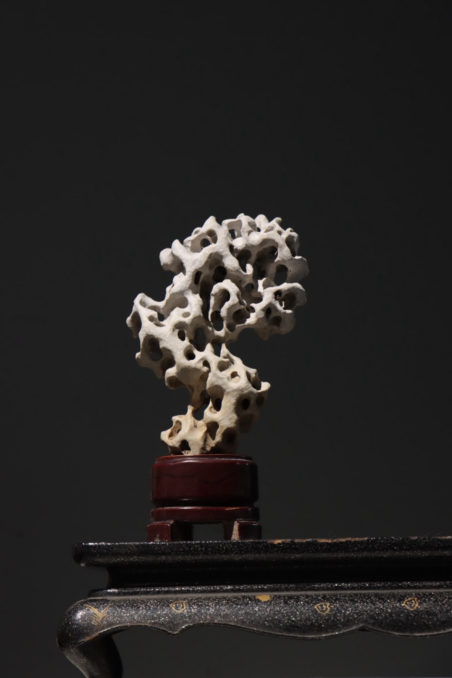 A TAIHU STONE FOR APPRECIATION ON A DESK IN THE QING DYNASTY (1 of 6)