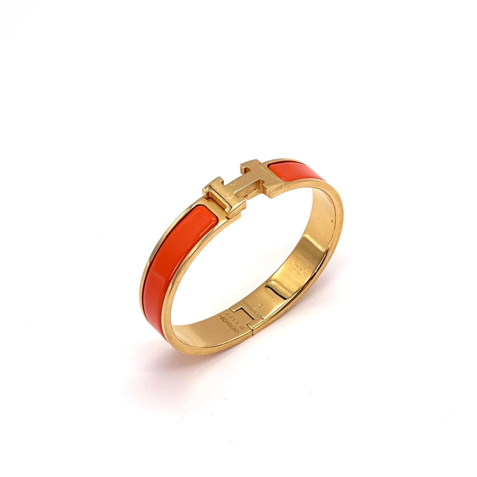 Herm??s Clic-H Bracelet, Orange Enamel: Suitable for a wrist circumference of 16 centimetres