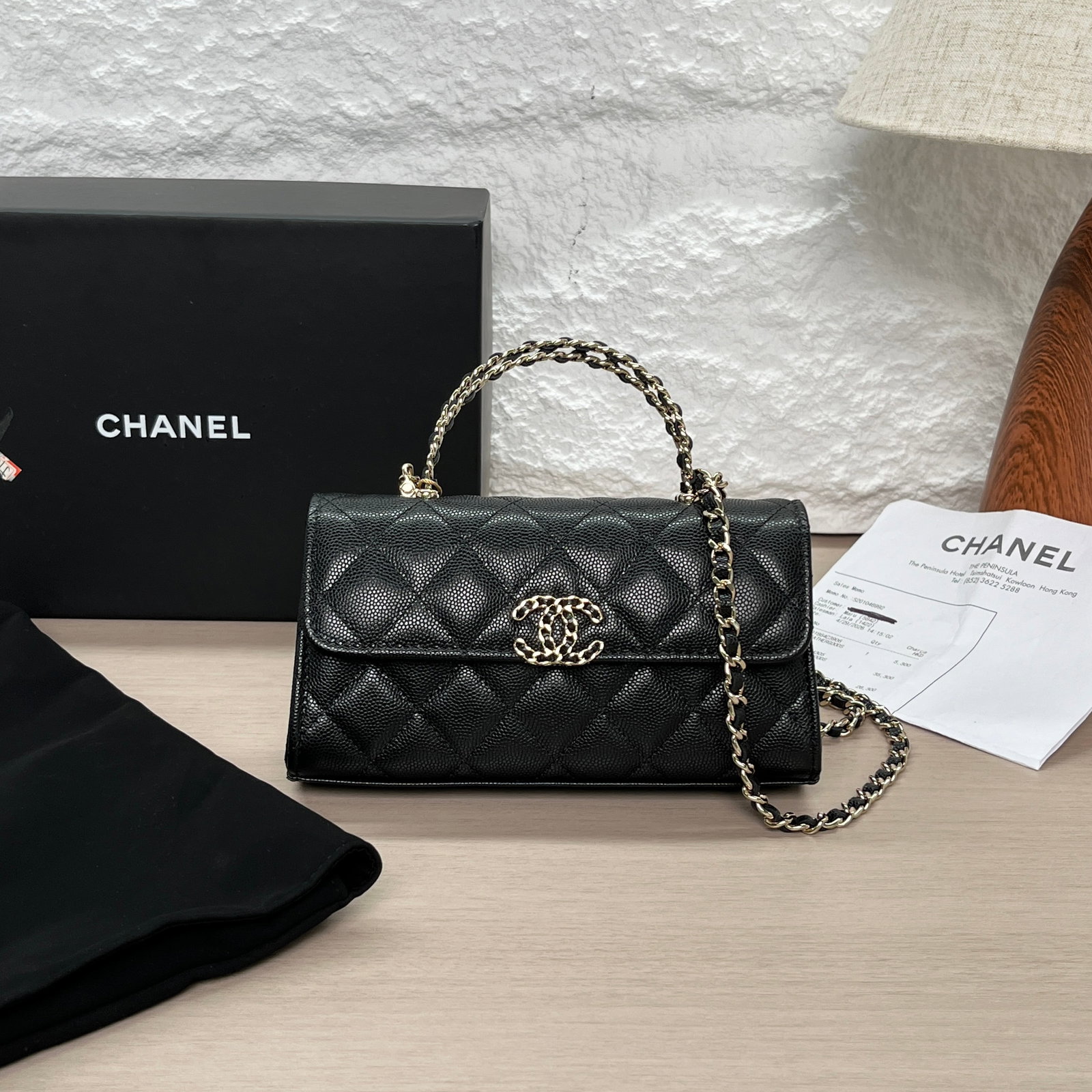 Chanel 26S Kelly Horizontal Top-Handle WOC, Black Caviar Calfskin, Gold-Tone Hardware (1 of 6)