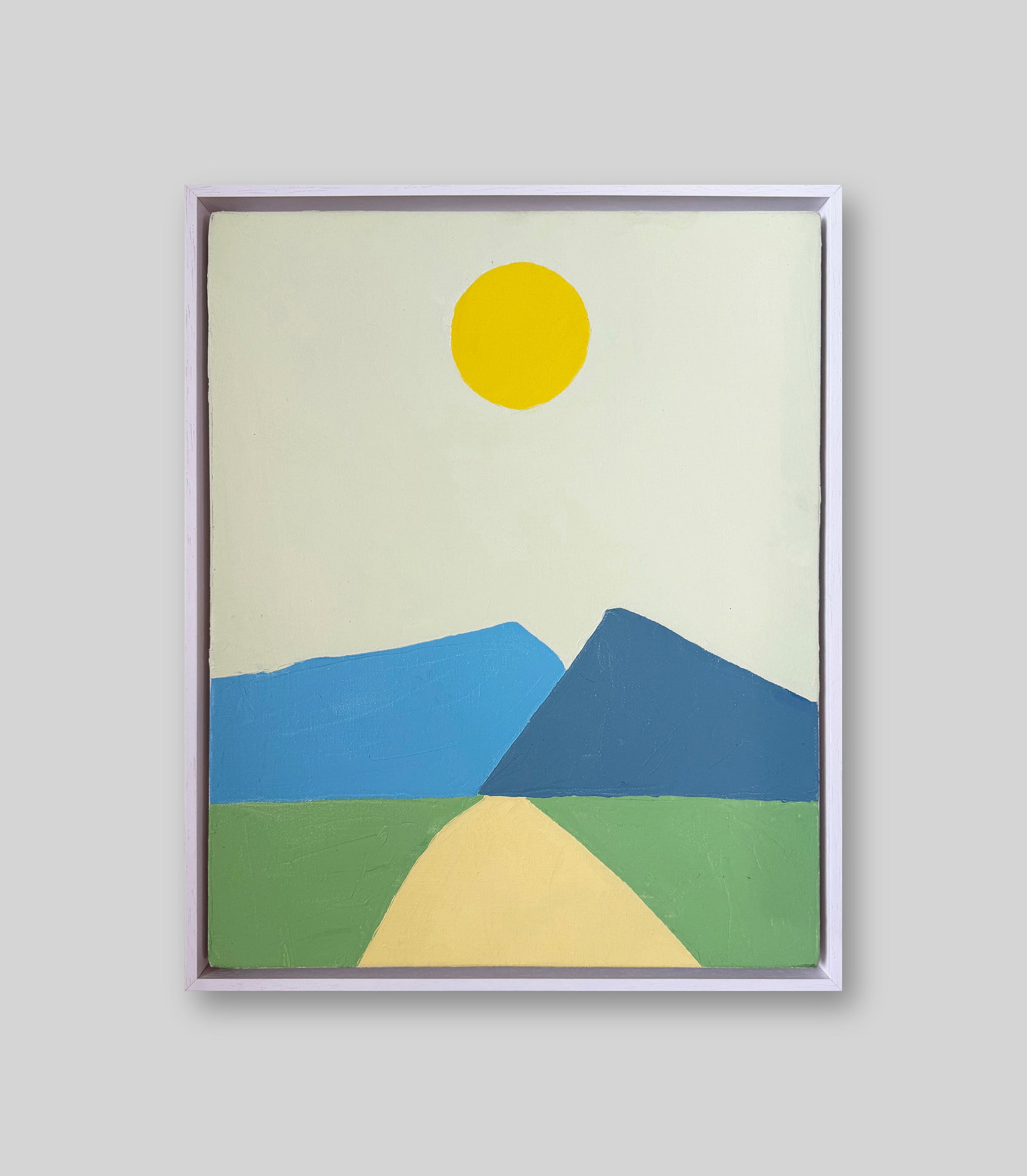 ETEL ADNAN (1925-2021), ATTRIBUTED TO, OIL ON CANVAS: Image Size: 16 by 13 inches (41 by 33cm) All measurements are approximate.Framed dimensions: 17 1/8 by 14 in (43.5 by 35.5cm) Signed (reverse)Etel Adnan (1925-2021), a Lebanese-American artist and poe
