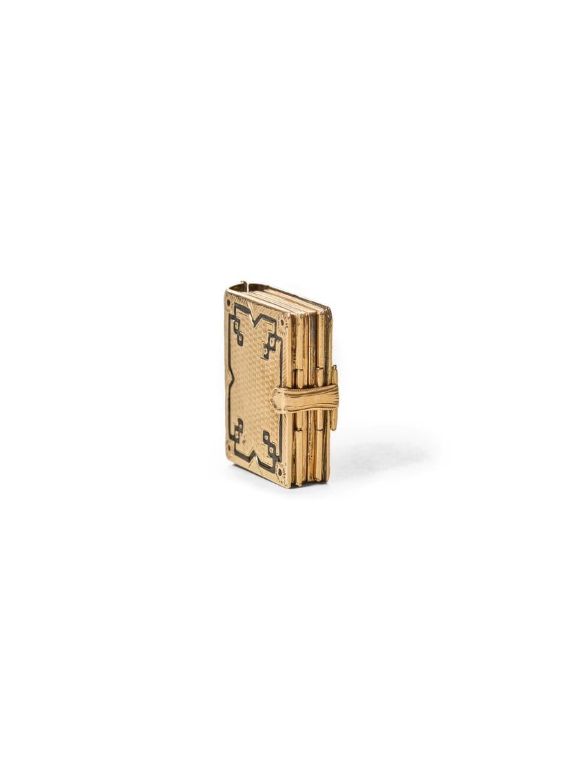 19th Century French 18K Gold Enamel Miniature Album Pendant (1 of 4)