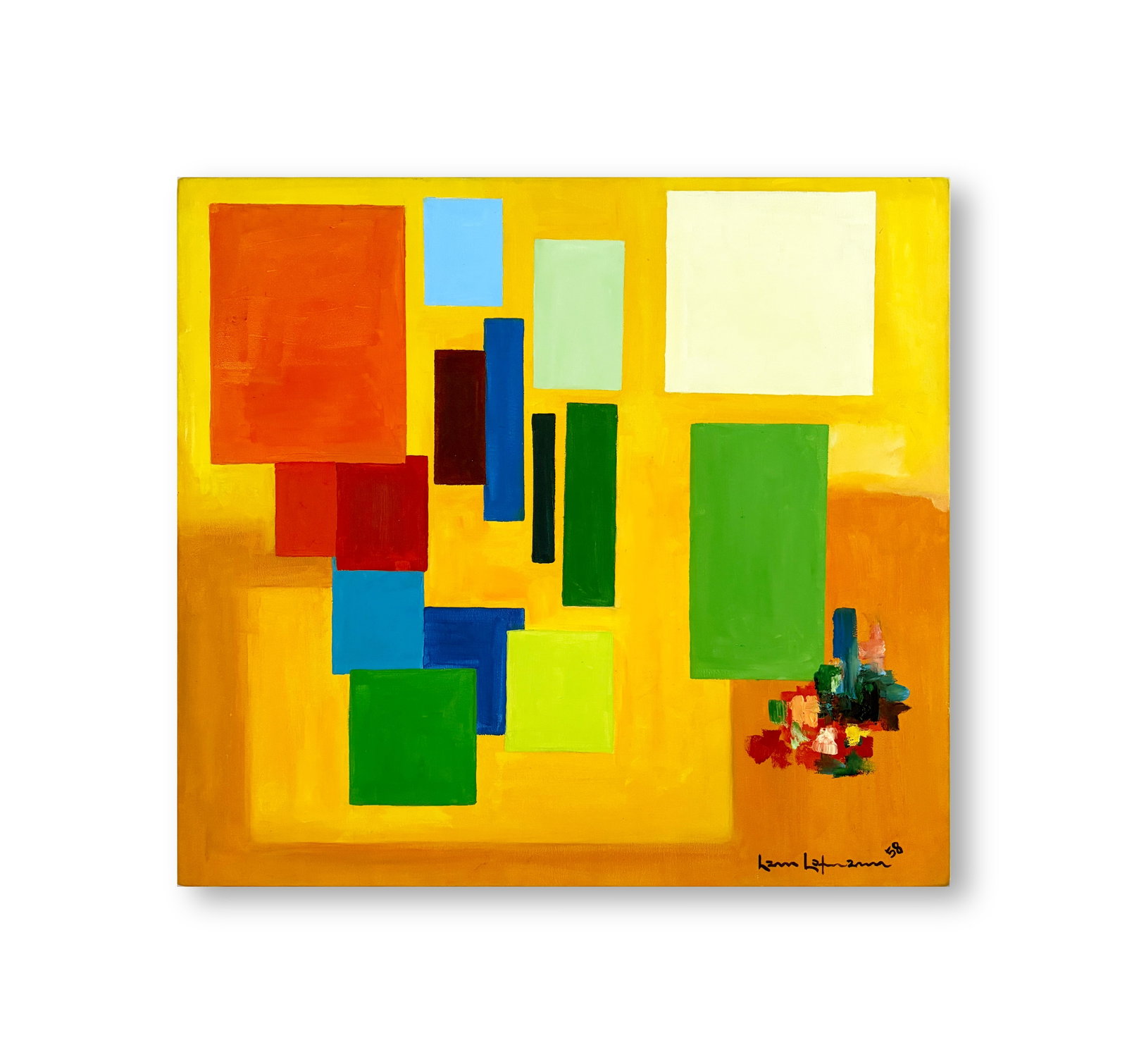 Hans Hofmann(1880-1966), ATTRIBUTED TO, OIL ON CANVAS: Image Size: 22 by 24 inches (56 by 61cm) All measurements are approximate. Signed (lower right)