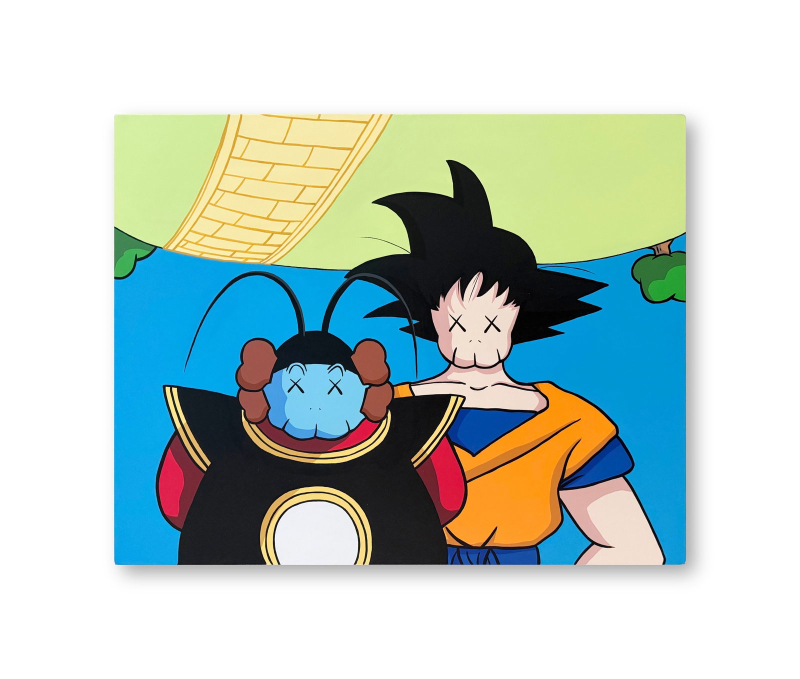 KAWS (B.1974), ATTRIBUTED TO, ACRYLIC ON CANVAS: Image Size:22 by 28 inches (56 by 71 cm) All measurements are approximate. Signed (reverse)This vibrant acrylic on canvas captures the instantly recognizable visual lexicon of KAWS, a contemporary