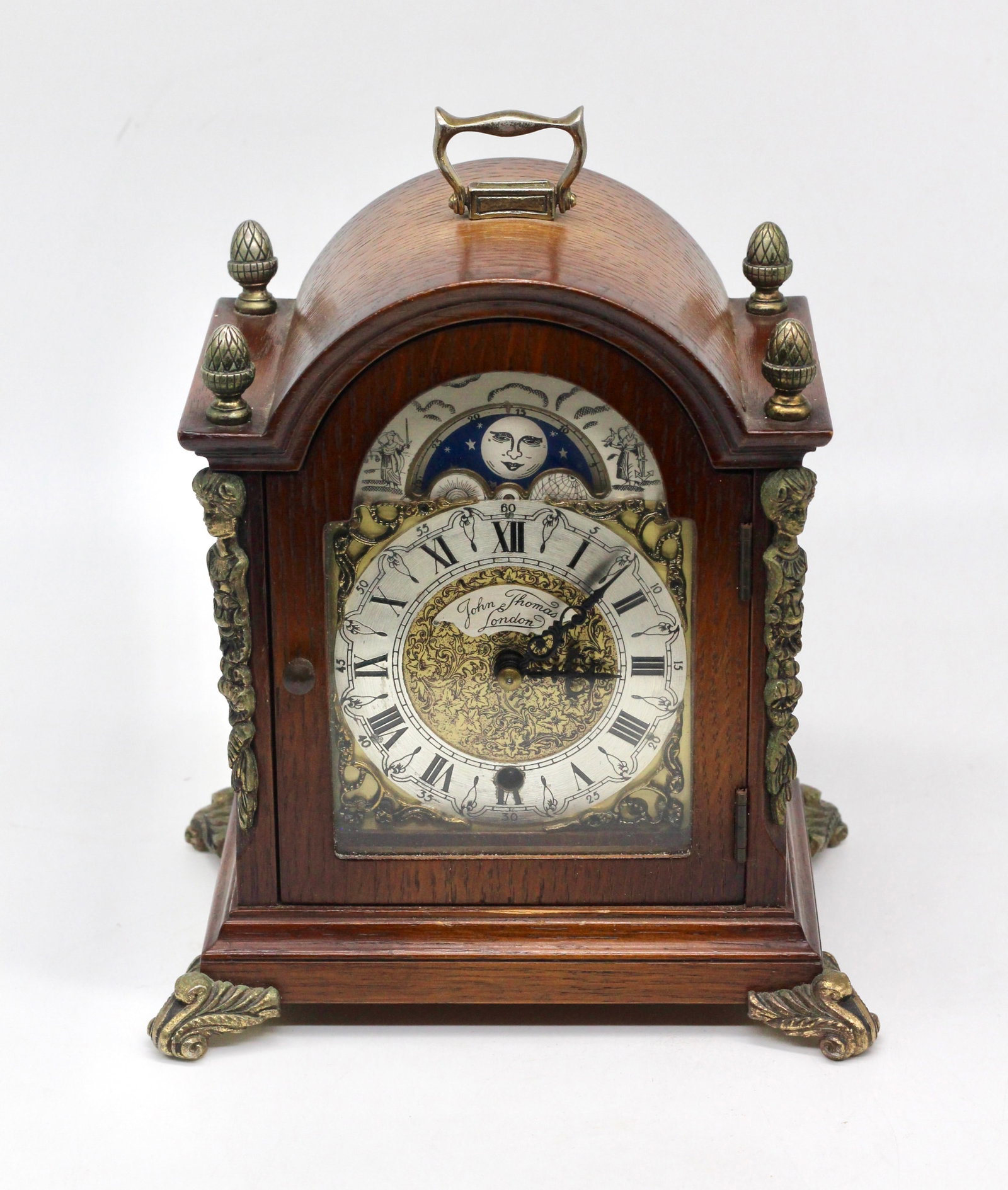 German Antique Small Handled Table Clock - 2