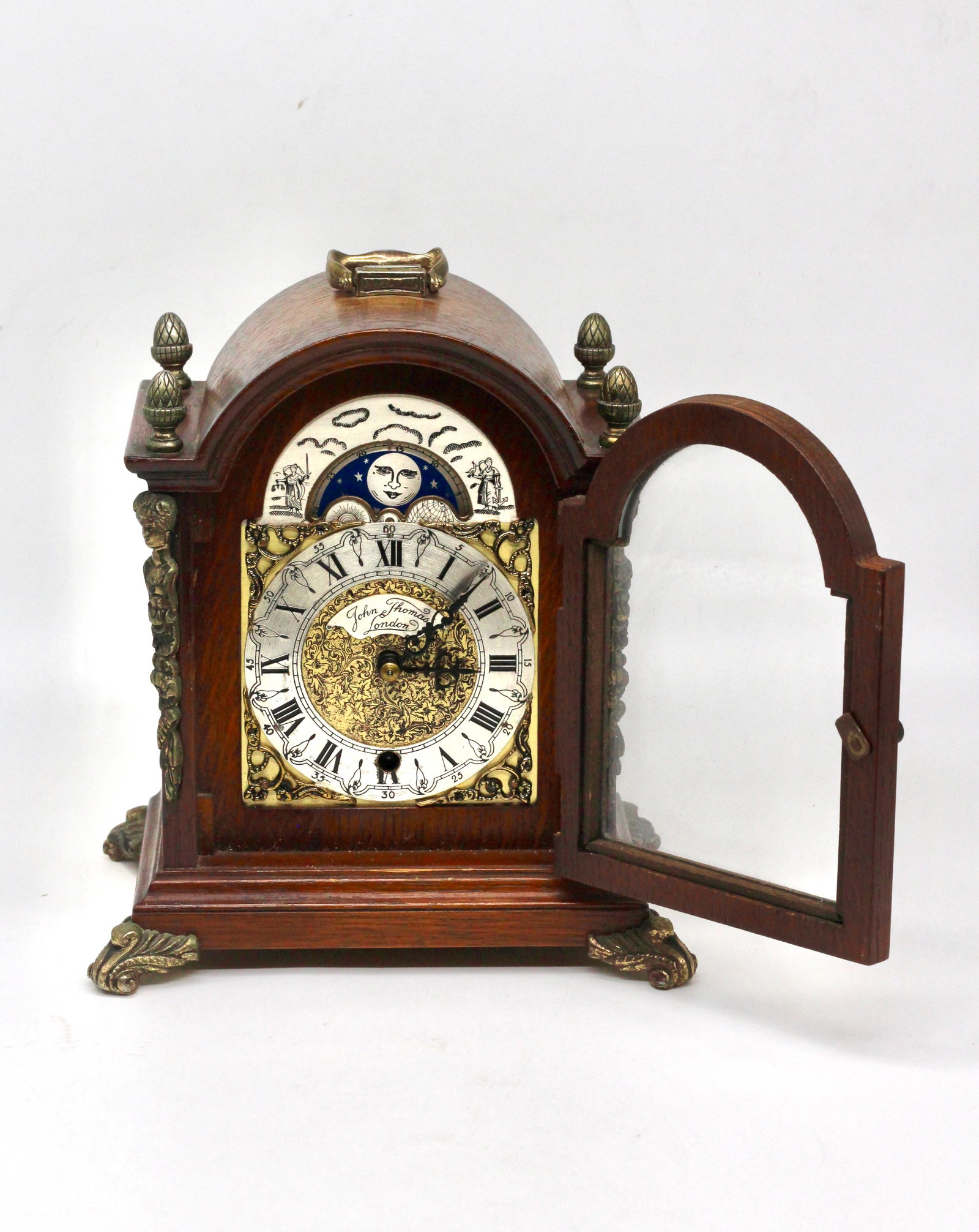 German Antique Small Handled Table Clock - 4