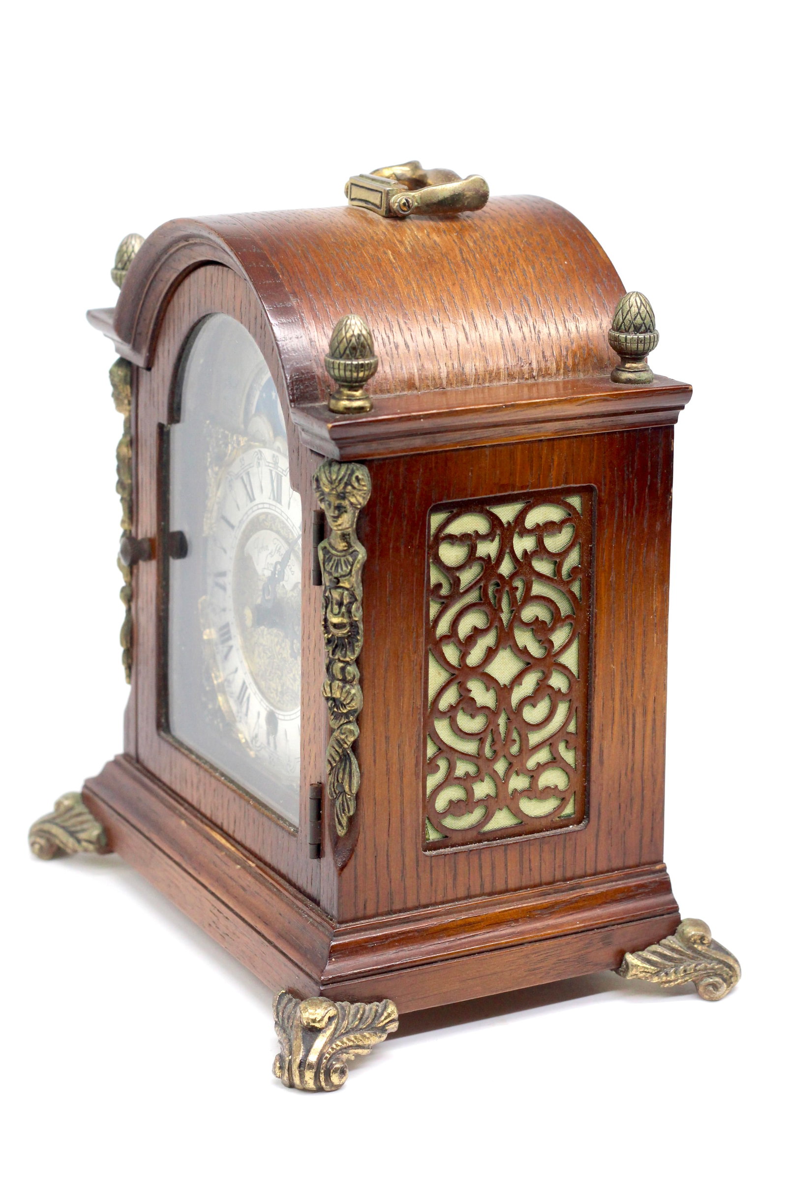 German Antique Small Handled Table Clock - 5
