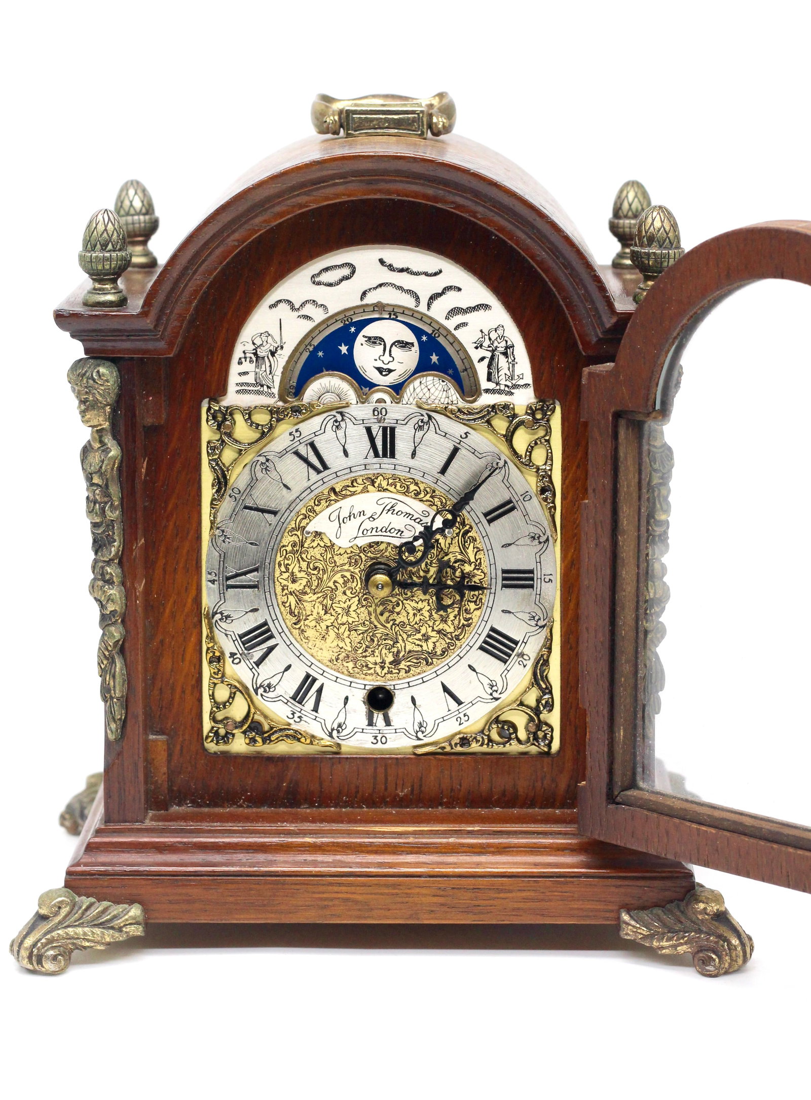 German Antique Small Handled Table Clock - 8