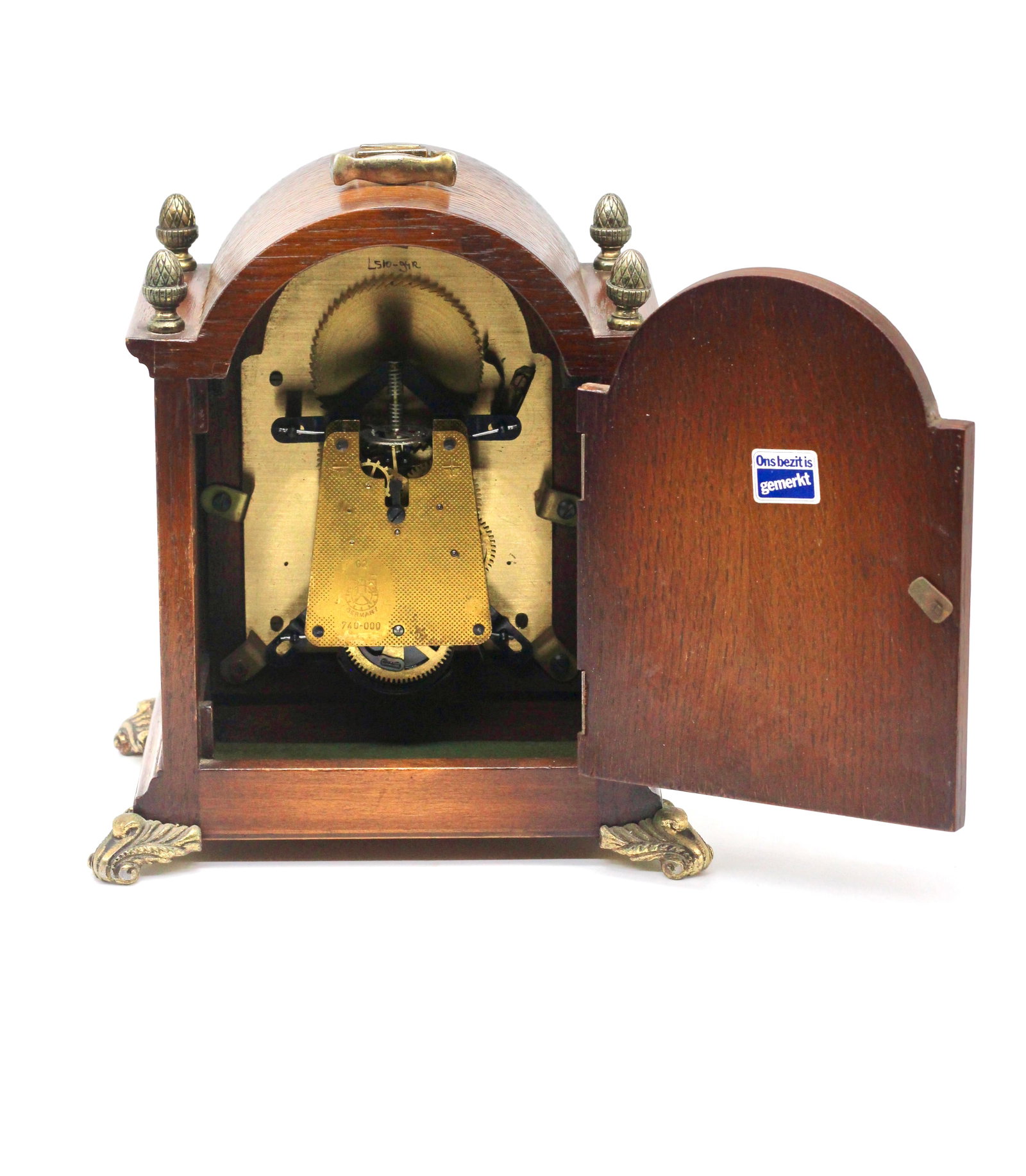 German Antique Small Handled Table Clock - 9