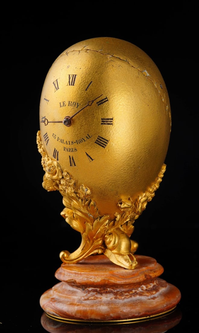 Easter Egg Shaped Napoleon Empire Style Mantel Clock by Bazile-Charles Le Roy, Court Clockmaker of (1 of 5)