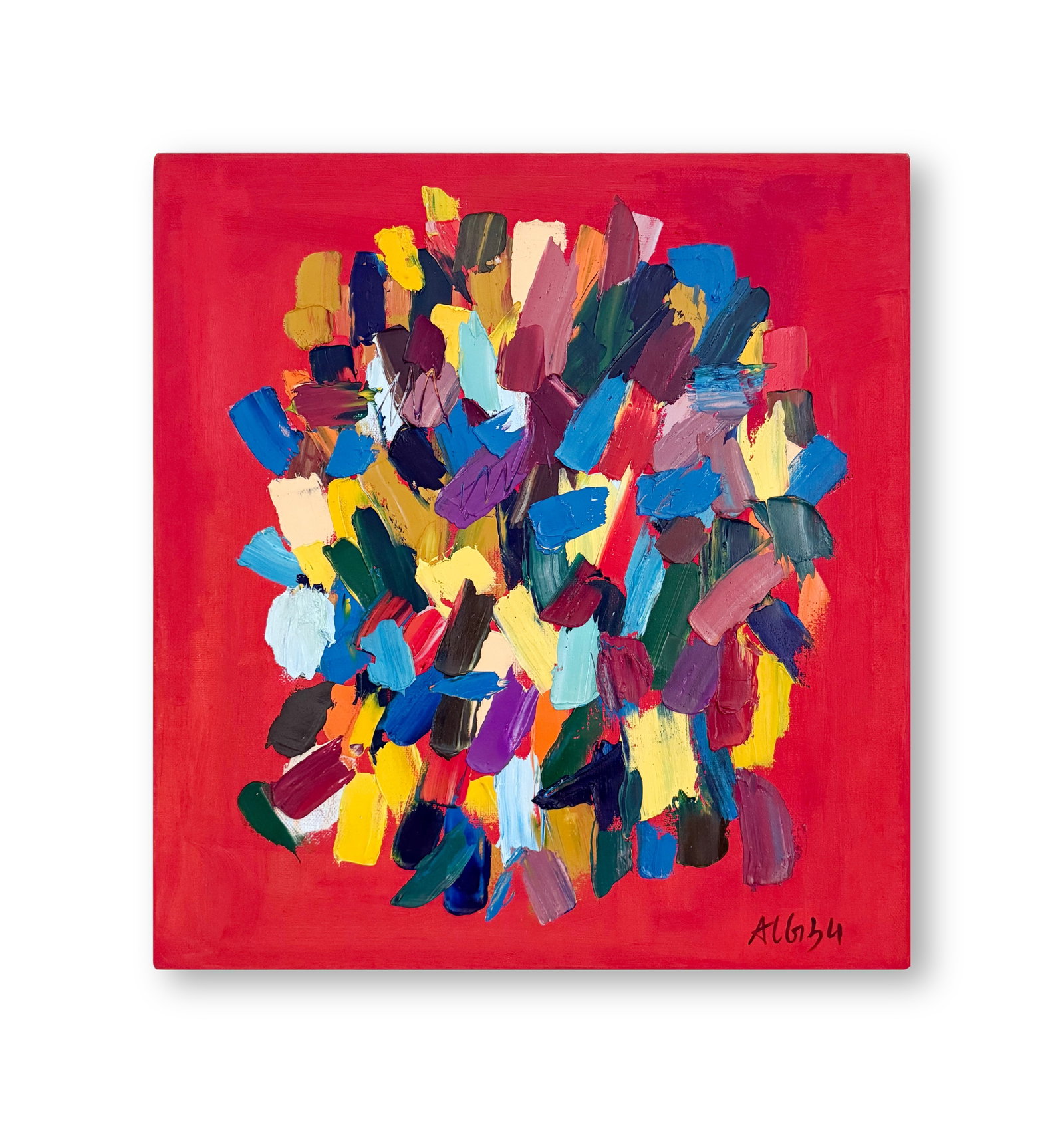 OLGA ALBIZU (1924-2005), OIL ON CANVAS: Image Size: 19 9/16 by 18 inches (49.7 by 45.7 cm) All measurements are approximate. Signed (lower right)Olga Albizu was one of Puerto Rico's most significant twentieth-century abstract painters and a