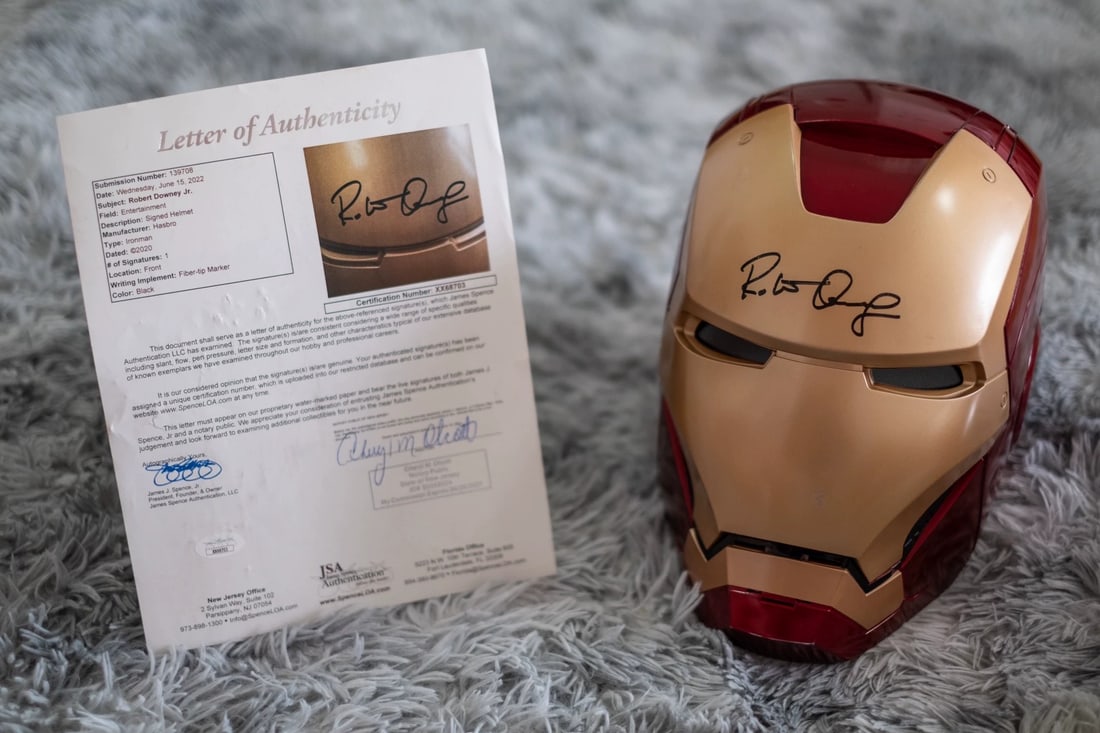 Robert Downey Jr. Ultra Limited Signed Iron Man Helmet, with Full Official JSA Certificate of (1 of 6)