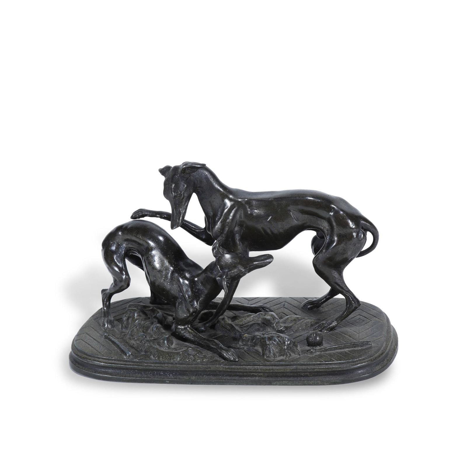 Tin Sculpture made in 1850 by French Artist Pierre Jules M??ne: H:11.5cm W:19cm