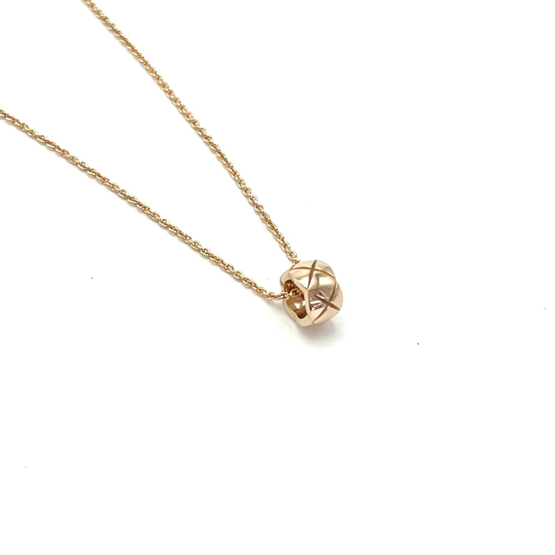 Chanel Coco-Crush Necklace, 18-Carat Yellow-Gold, Cylindrical Quilted-Motif Pendant: Chain Length:47cm