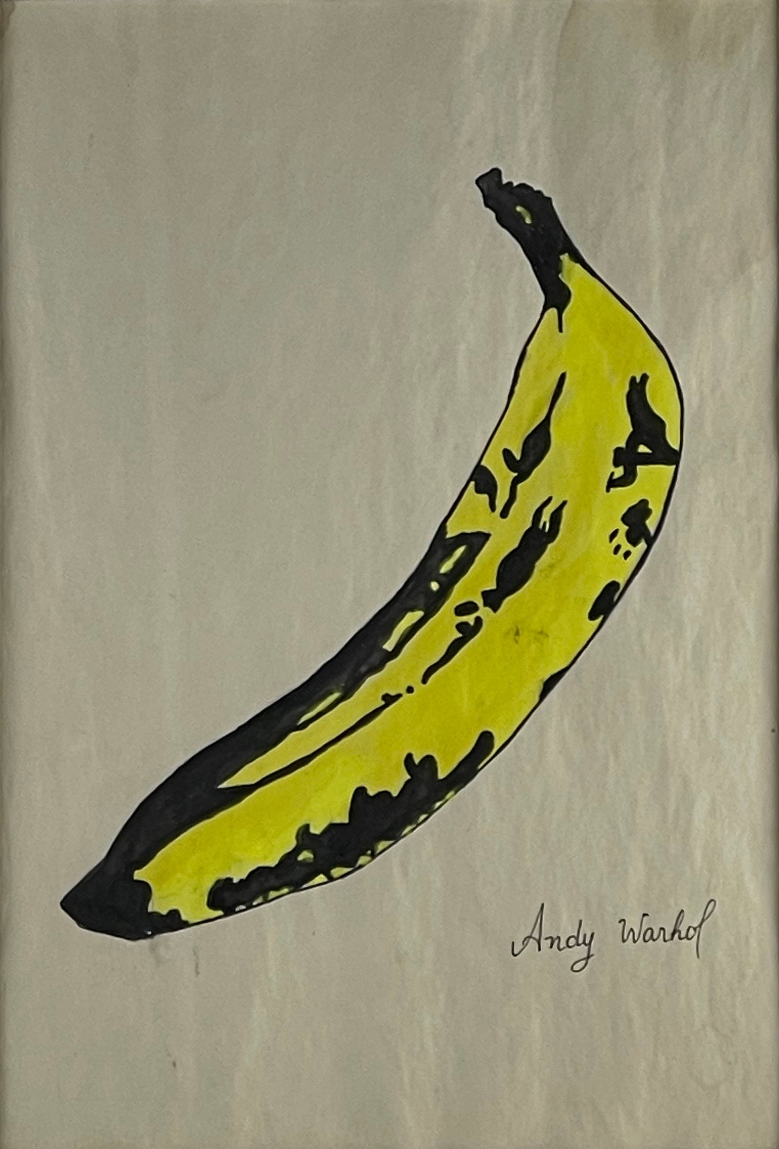 Andy Warhol, "Banana": 28.3*19.2 cm Medium: Paper, mixed mediaSignature: Andy Warhol (lower right)Date: 1967This work is a cross-disciplinary creation from Andy Warhol's Factory period. In 1967, it was originally designed a