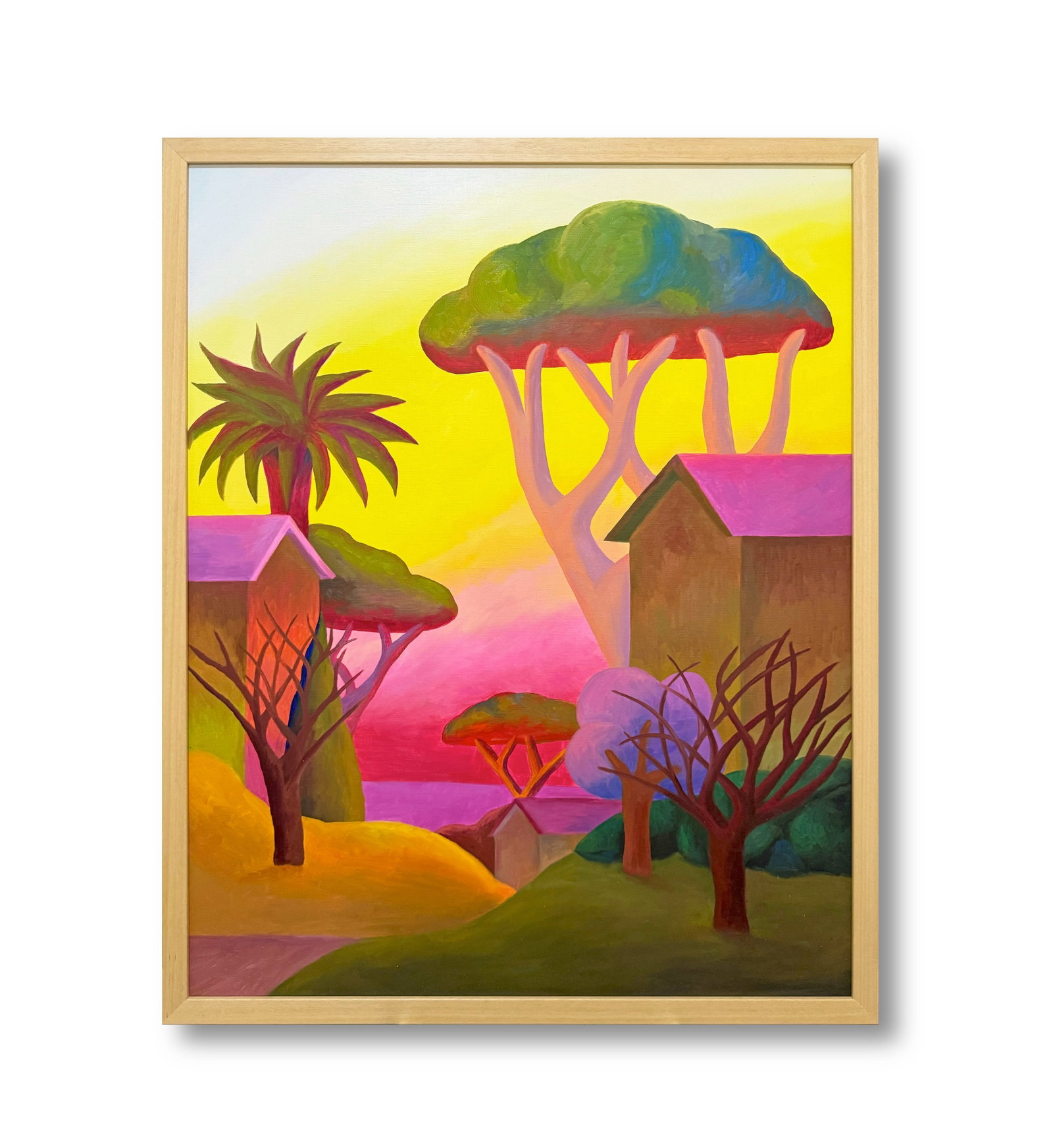 SALVO (1947 - 2015), ATTRIBUTED TO, OIL ON CANVAS: Image Size:39 3/8 by 31 1/2 inches ( 100 by 80 cm) All measurements are approximate.Framed dimensions:40 15/16 by 33 1/16 in (104 by 84cm) Signed (reverse)Salvo born in 1947 as Salvatore Mangione in L