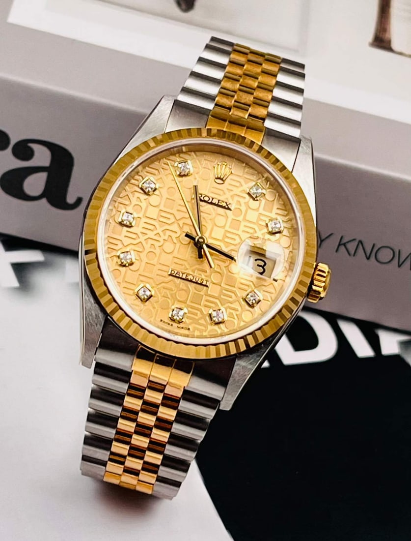 Rolex Datejust, Ref. 16233, Stainless-Steel and 18-Karat Yellow-Gold Automatic Wrist-Watch, 36-mm,: D:36mm
