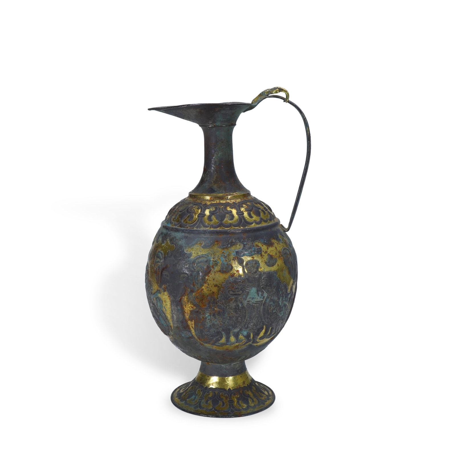 Sasanian-Persian Gilt-Silver Ewer with Figures and Lions, 5th-7th-Century (1 of 5)