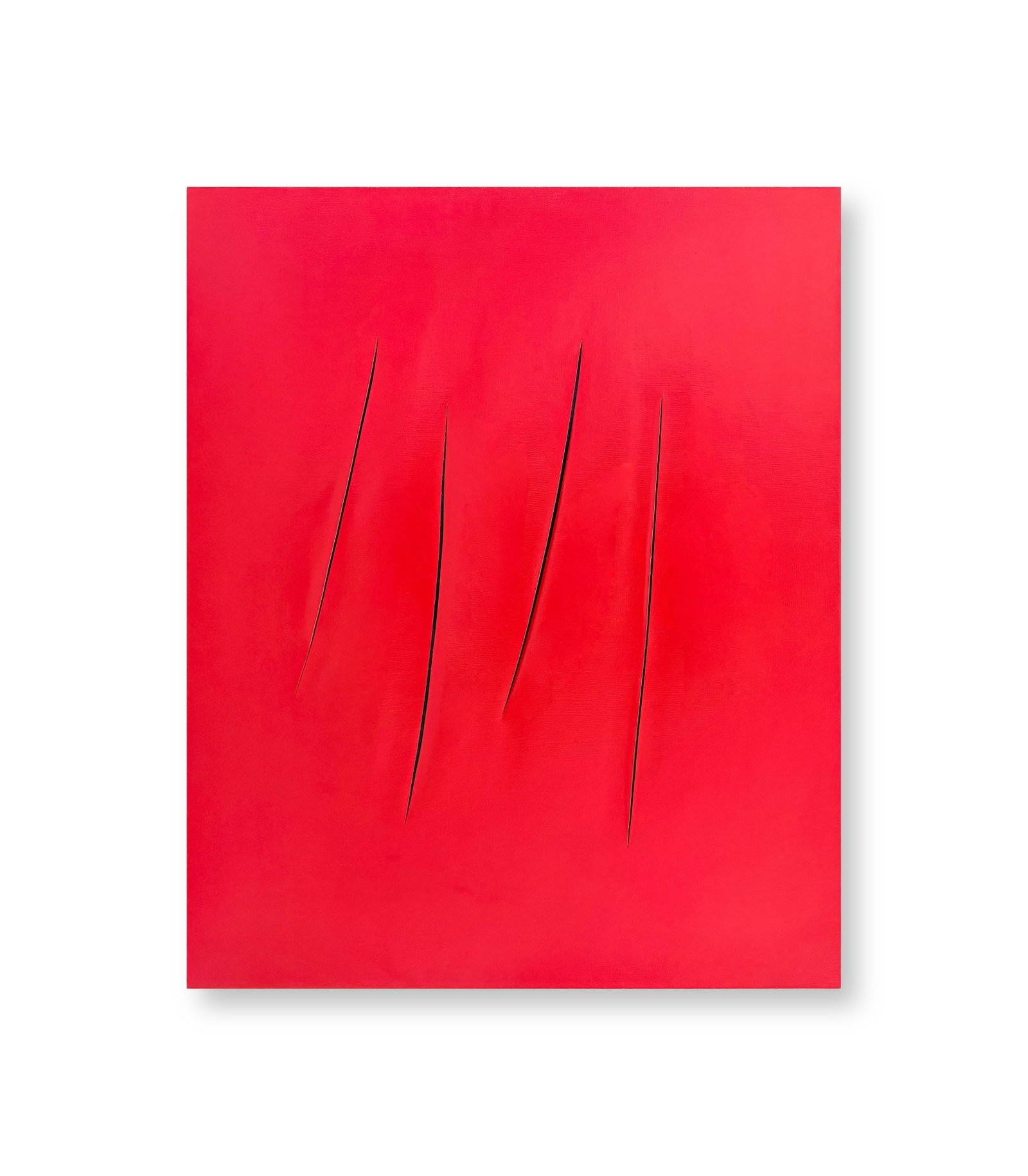 LUCIO FONTANA (1907-1968), ATTRIBUTED TO, WATERPAINT ON CANVAS (1 of 2)