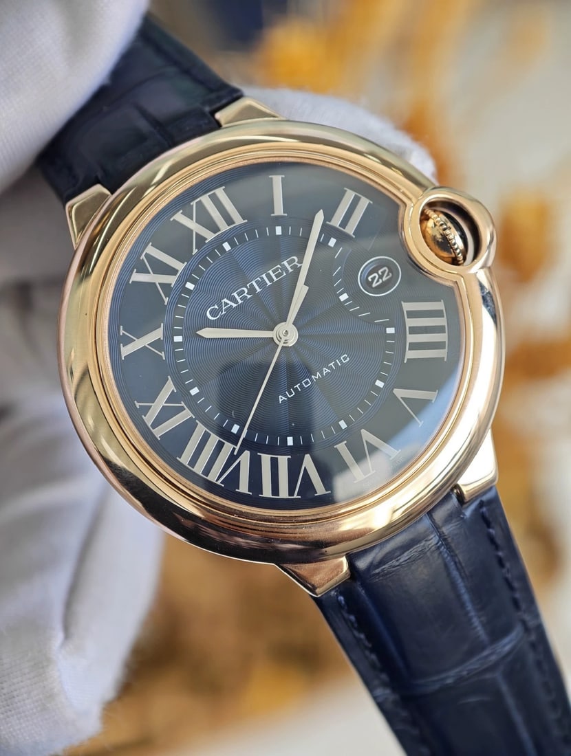 Cartier Ballon Bleu, 18K Yellow Gold, Ref. WGBB0036, Men's Wrist-Watch: D:42mm