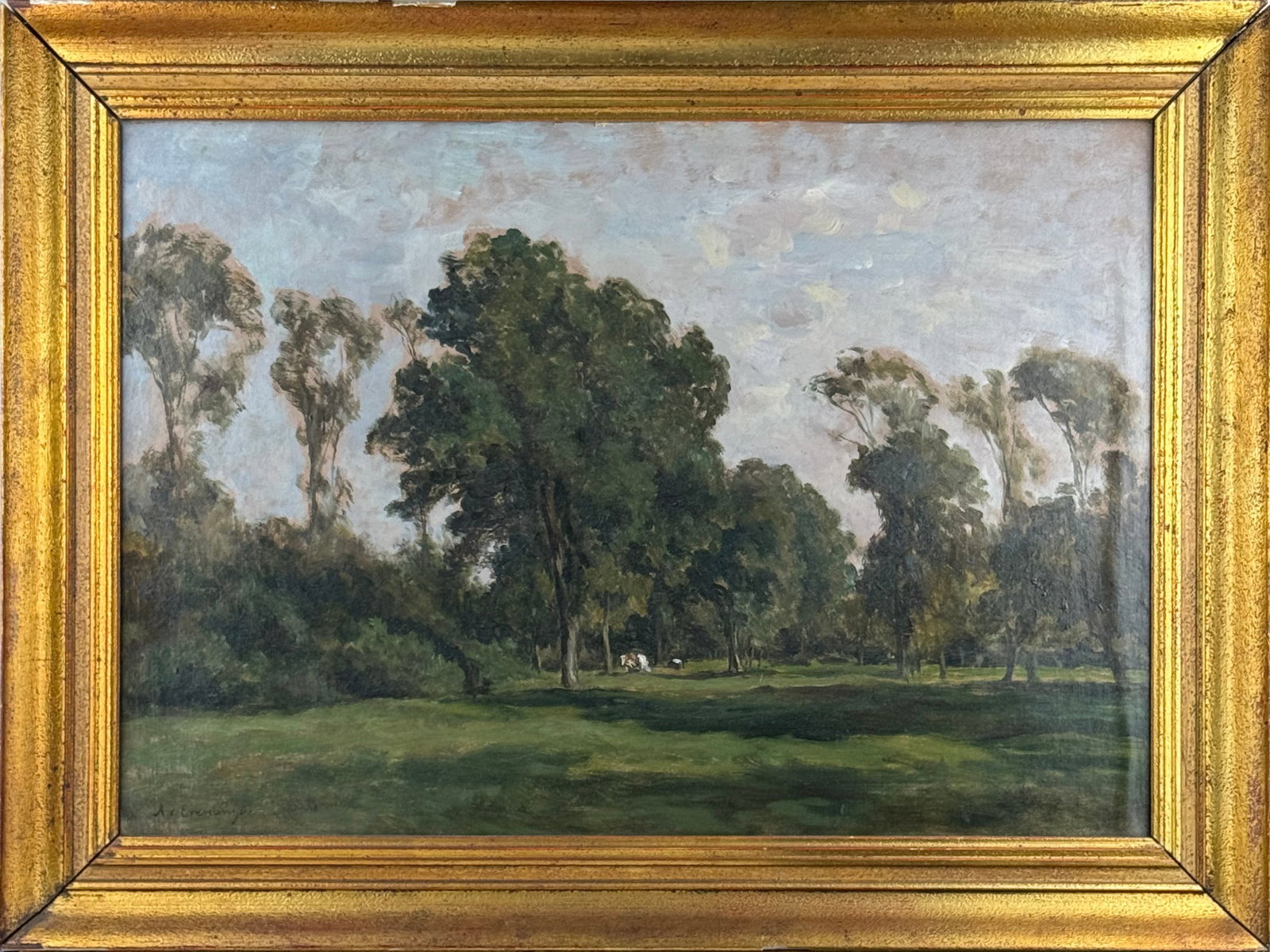 Adrianus van Everdingen (1832-1912), "Dutch Pastoral Scene with Cattle Grazing in the Woodland" (1 of 8)